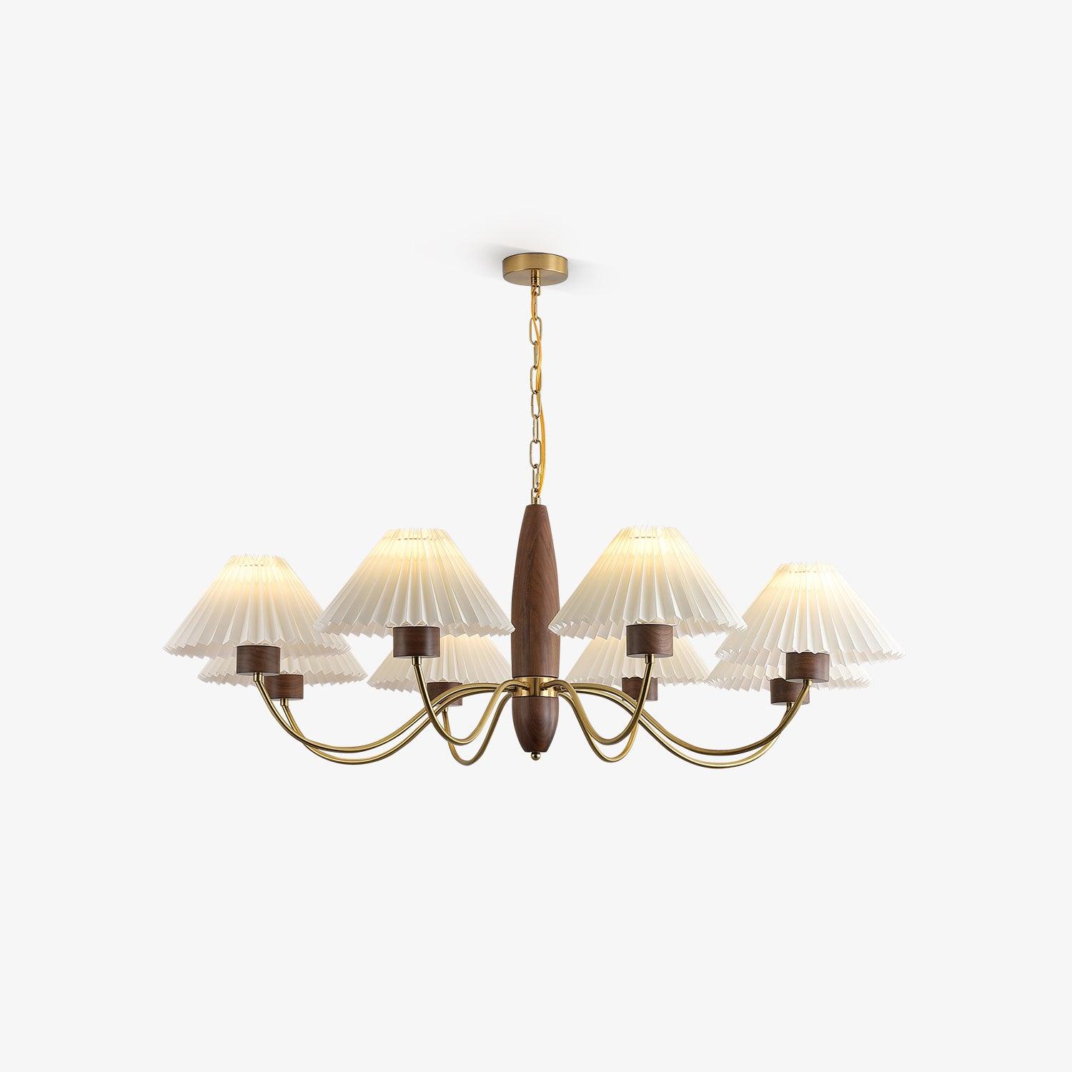 Lustra Chandelier Walnut Brass Elegant-Neutral Decor