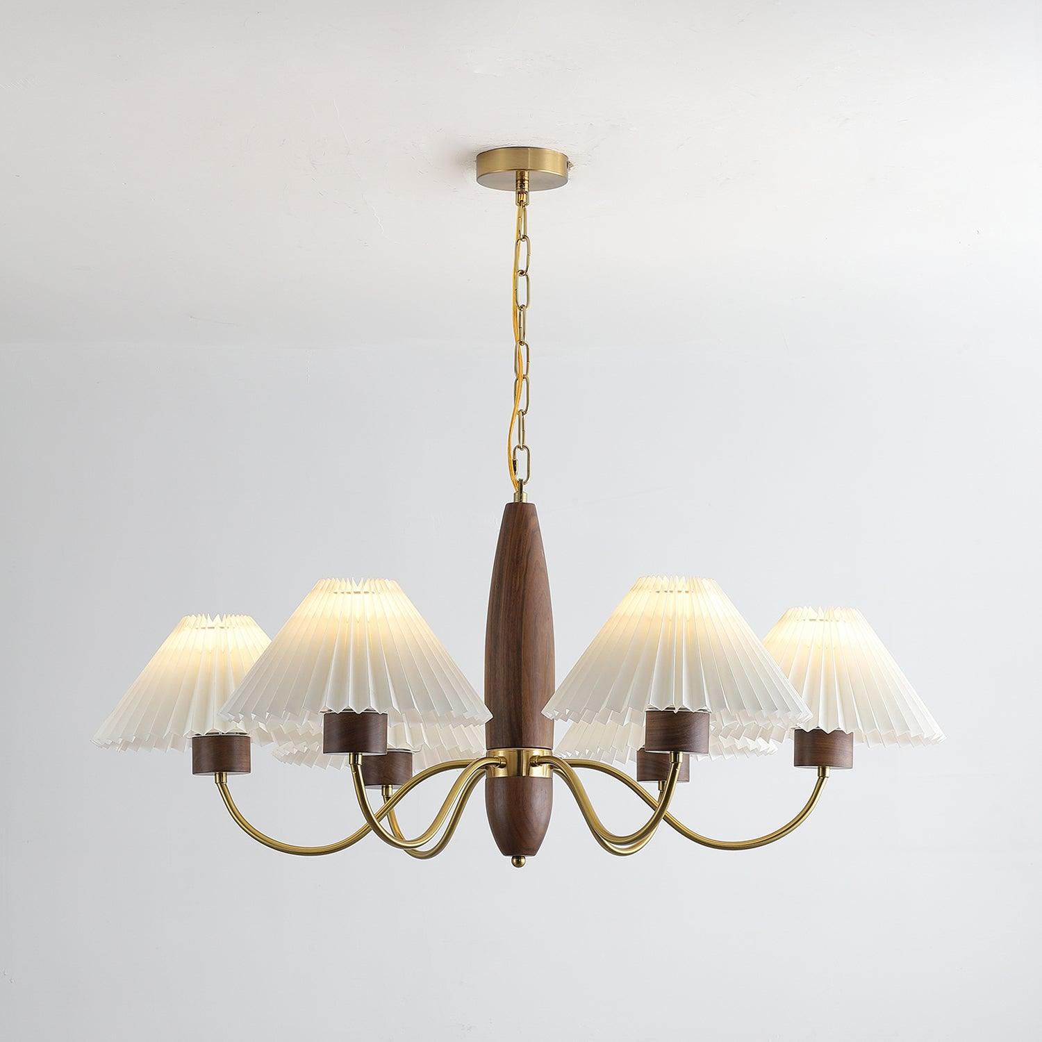Lustra Chandelier Walnut Brass Elegant-Neutral Decor