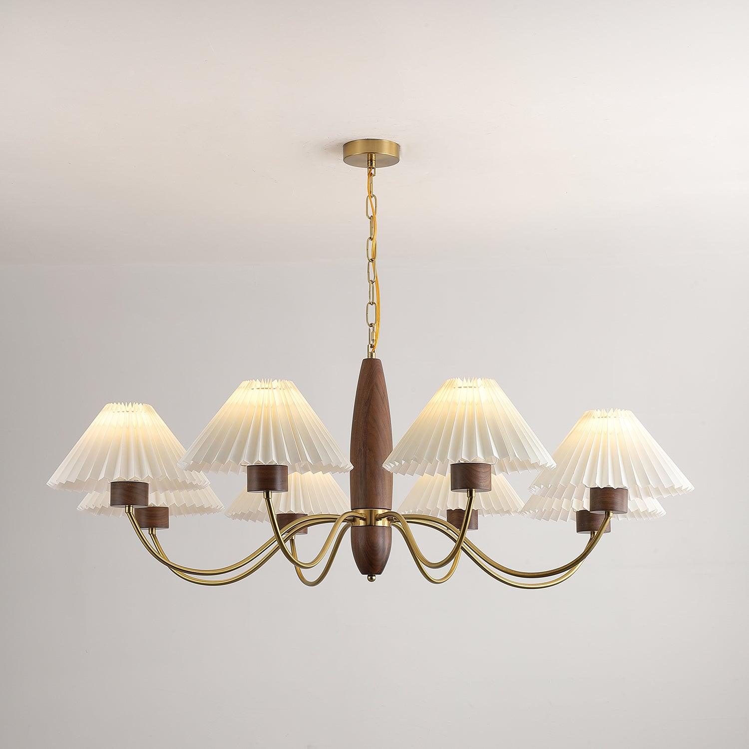 Lustra Chandelier Walnut Brass Elegant-Neutral Decor