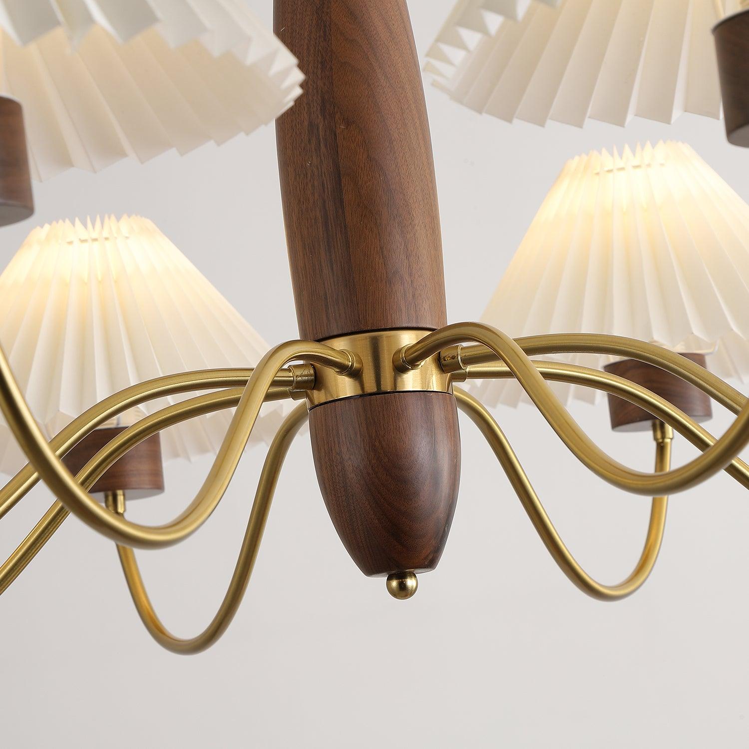 Lustra Chandelier Walnut Brass Elegant-Neutral Decor