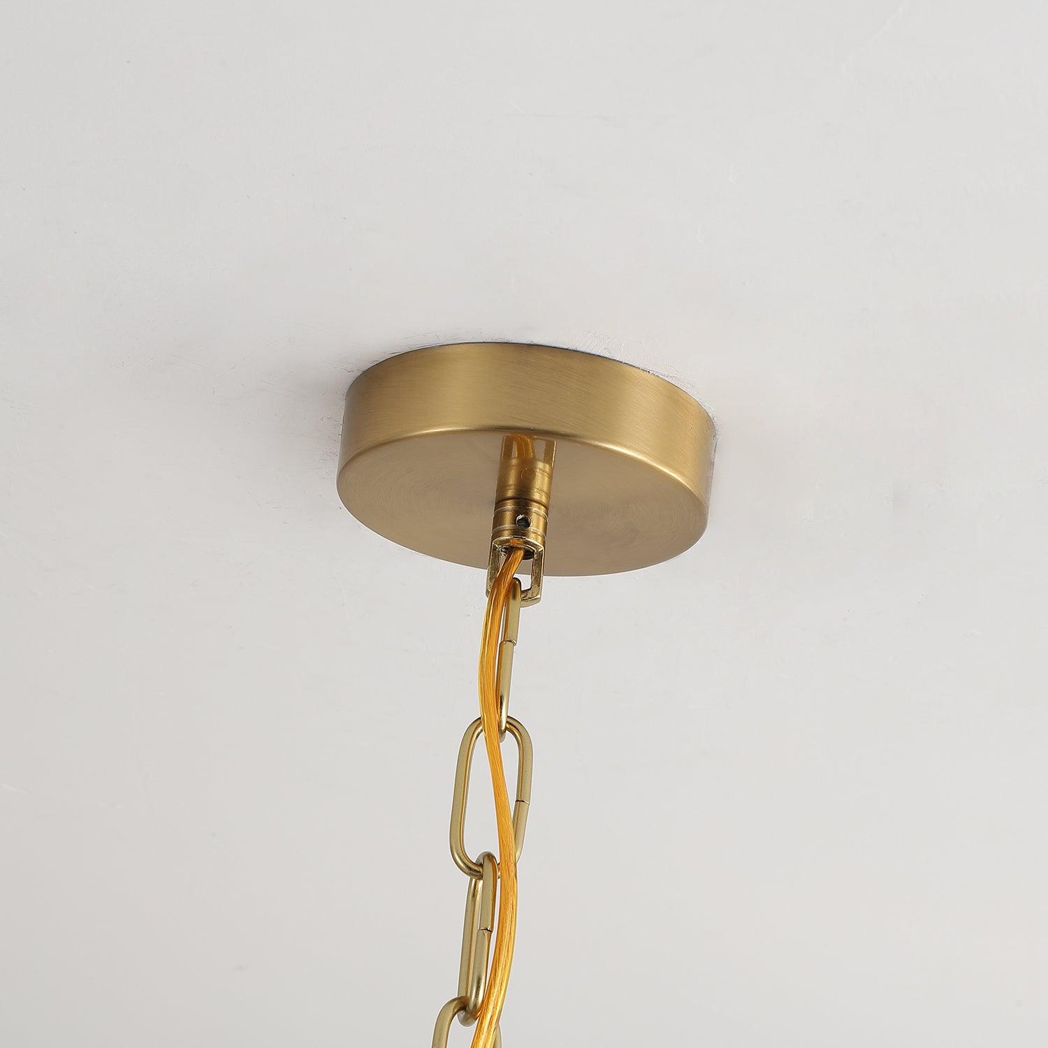 Lustra Chandelier Walnut Brass Elegant-Neutral Decor