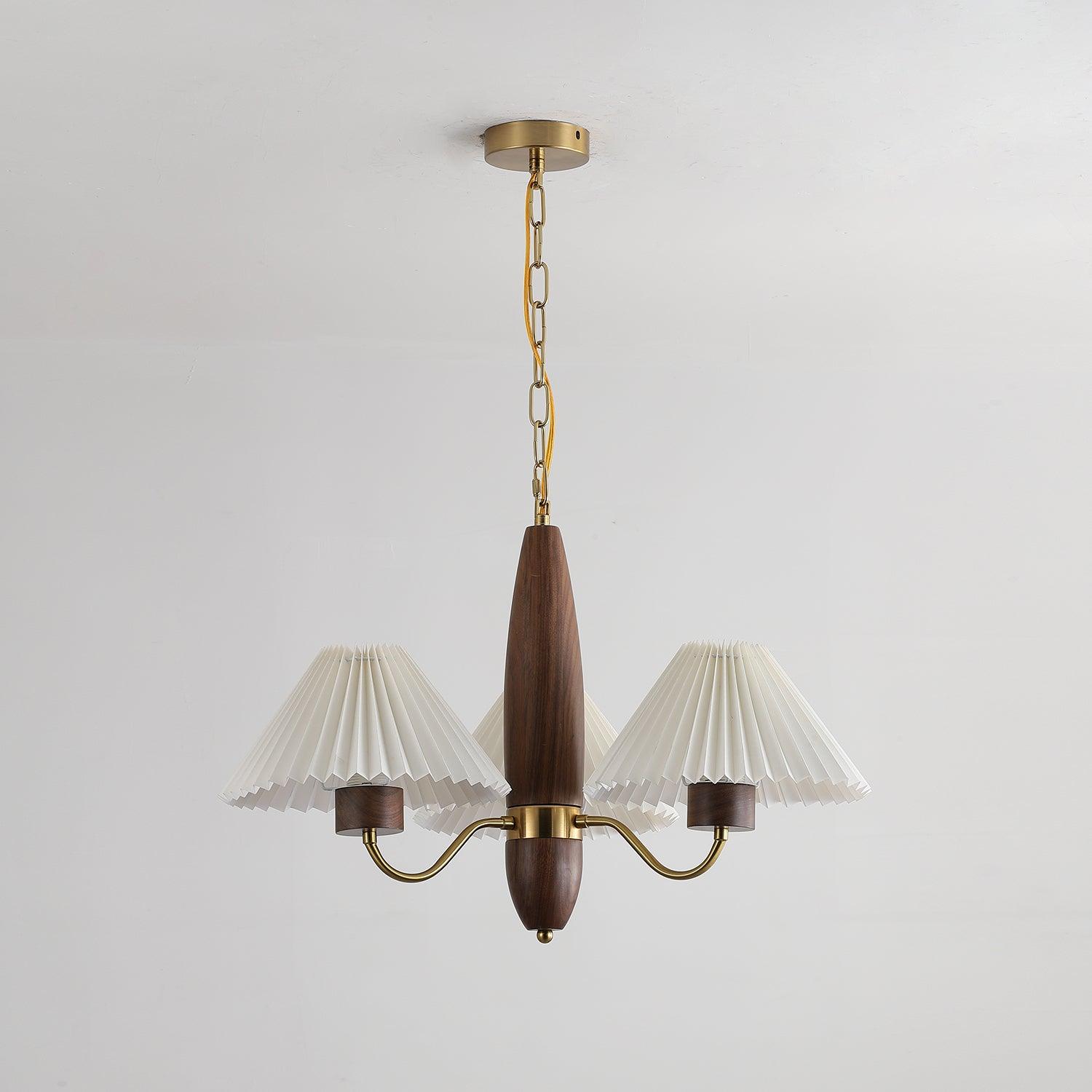 Lustra Chandelier Walnut Brass Elegant-Neutral Decor