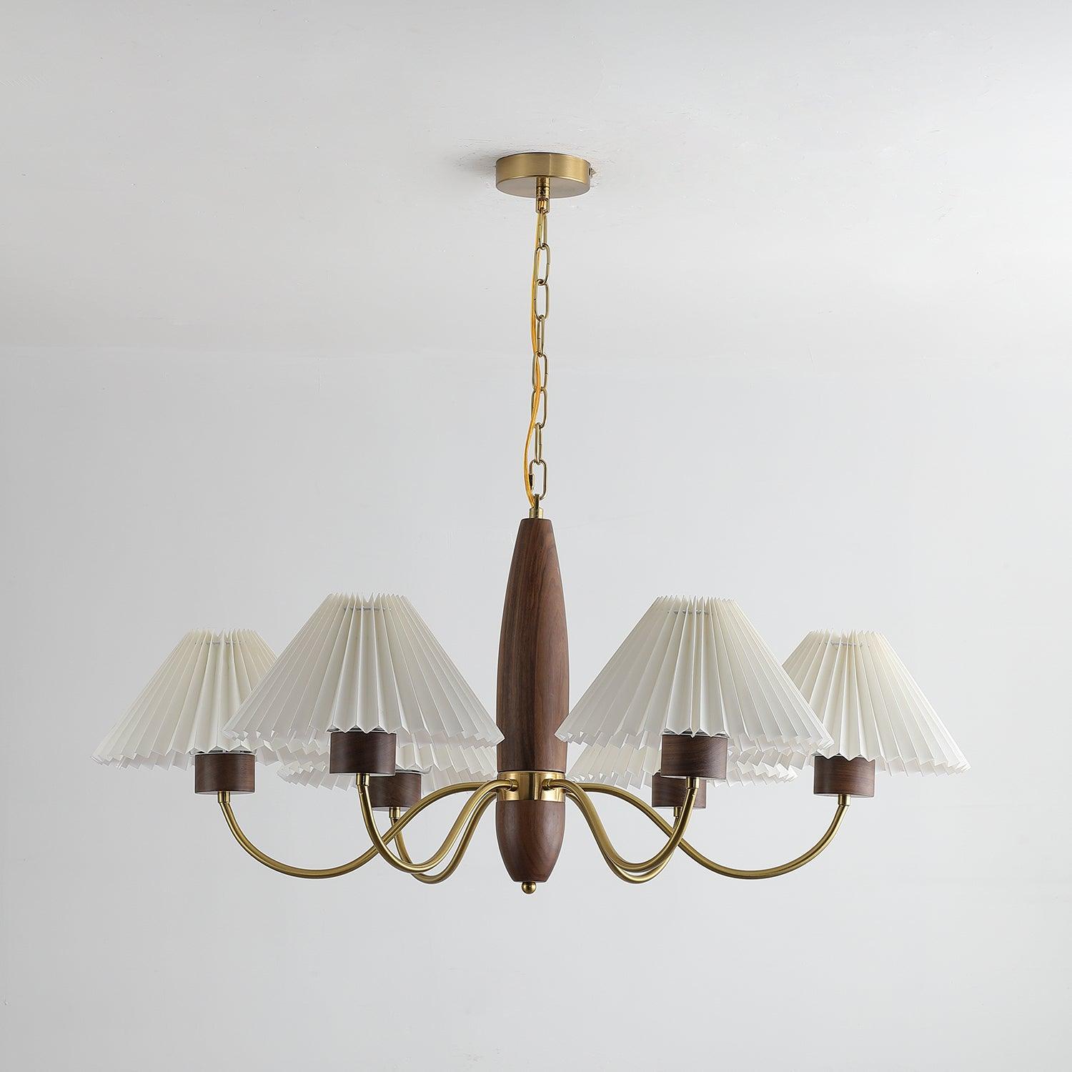 Lustra Chandelier Walnut Brass Elegant-Neutral Decor