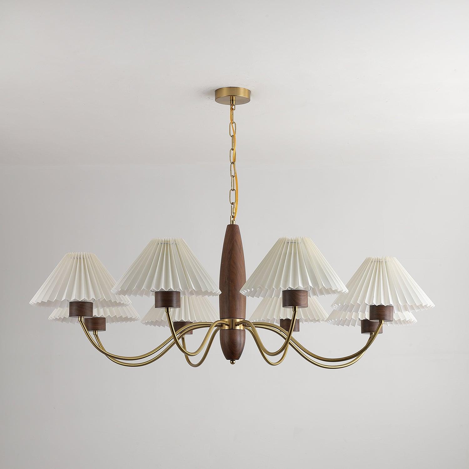 Lustra Chandelier Walnut Brass Elegant-Neutral Decor