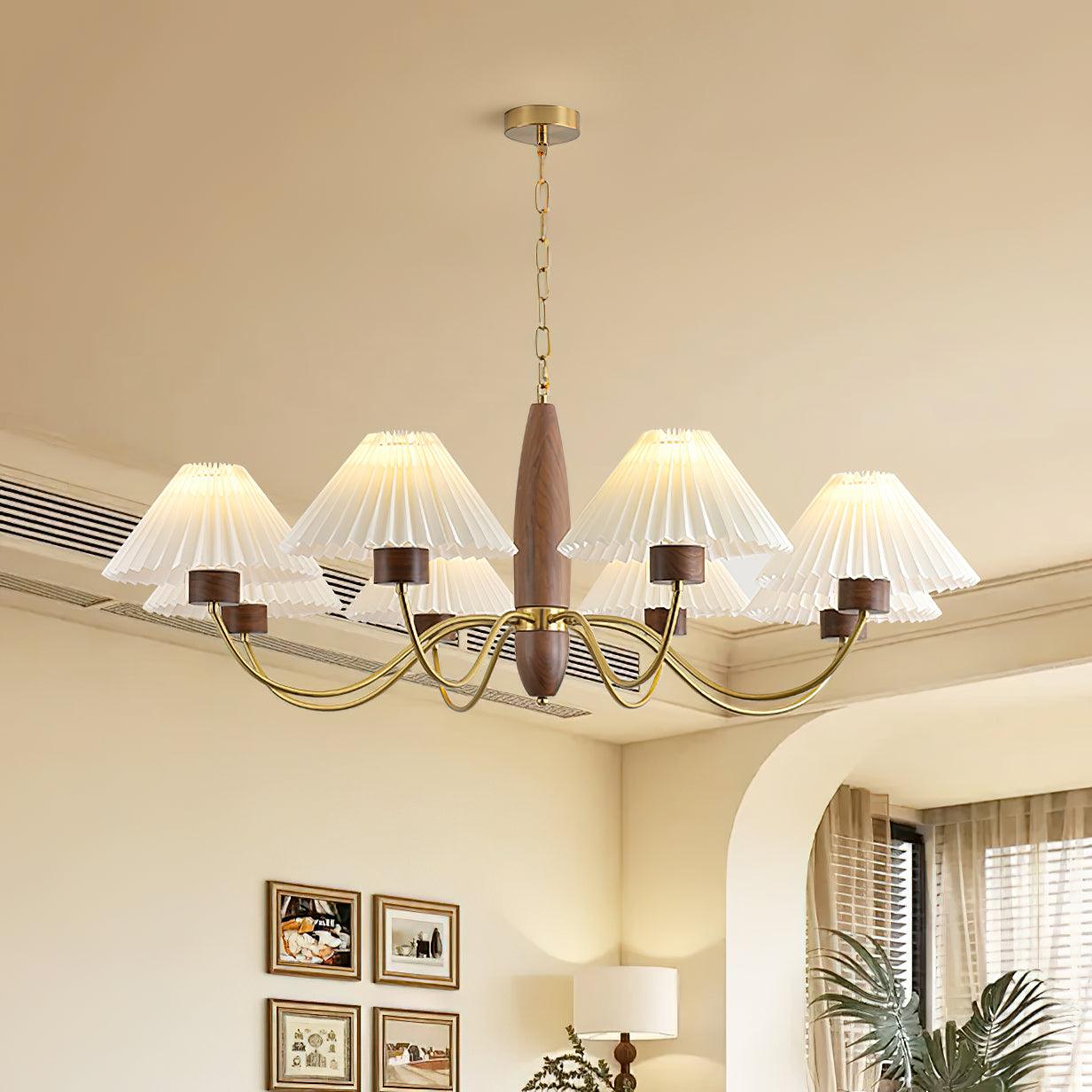 Lustra Chandelier Walnut Brass Elegant-Neutral Decor
