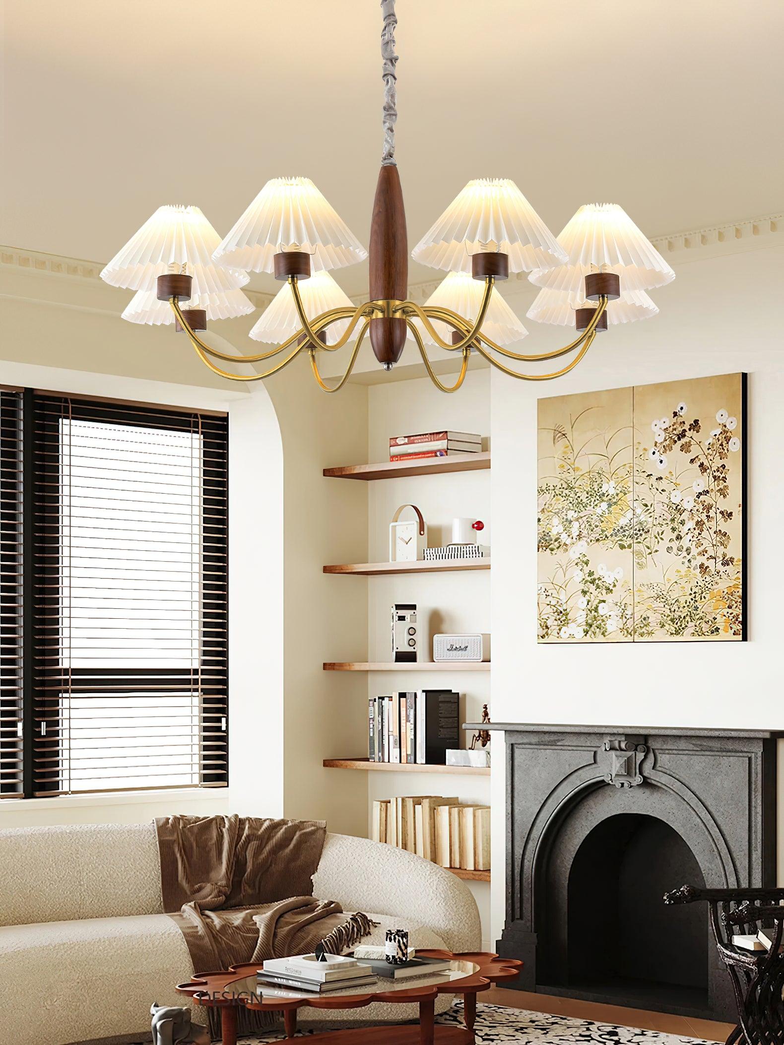 Lustra Chandelier Walnut Brass Elegant-Neutral Decor