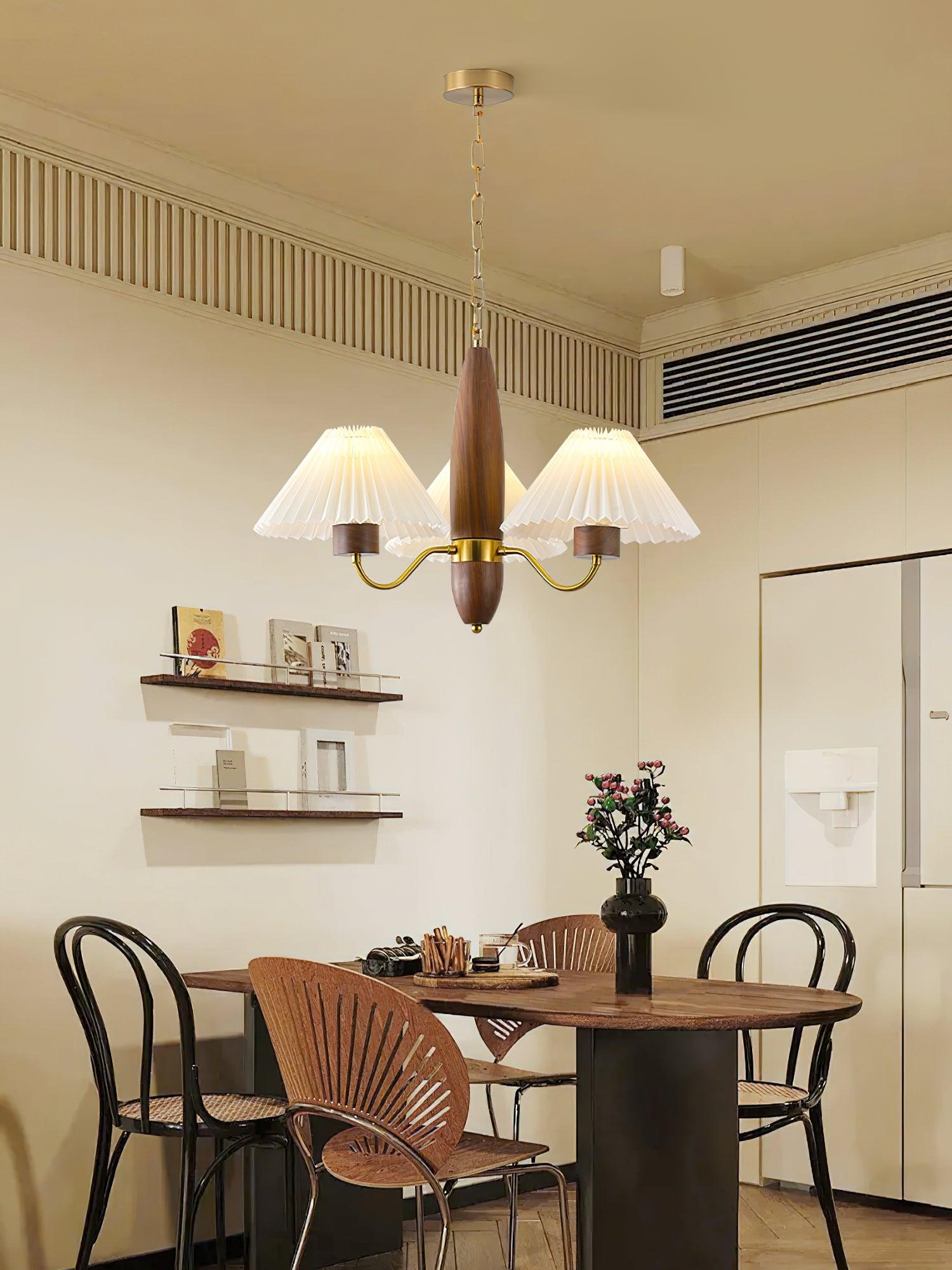 Lustra Chandelier Walnut Brass Elegant-Neutral Decor