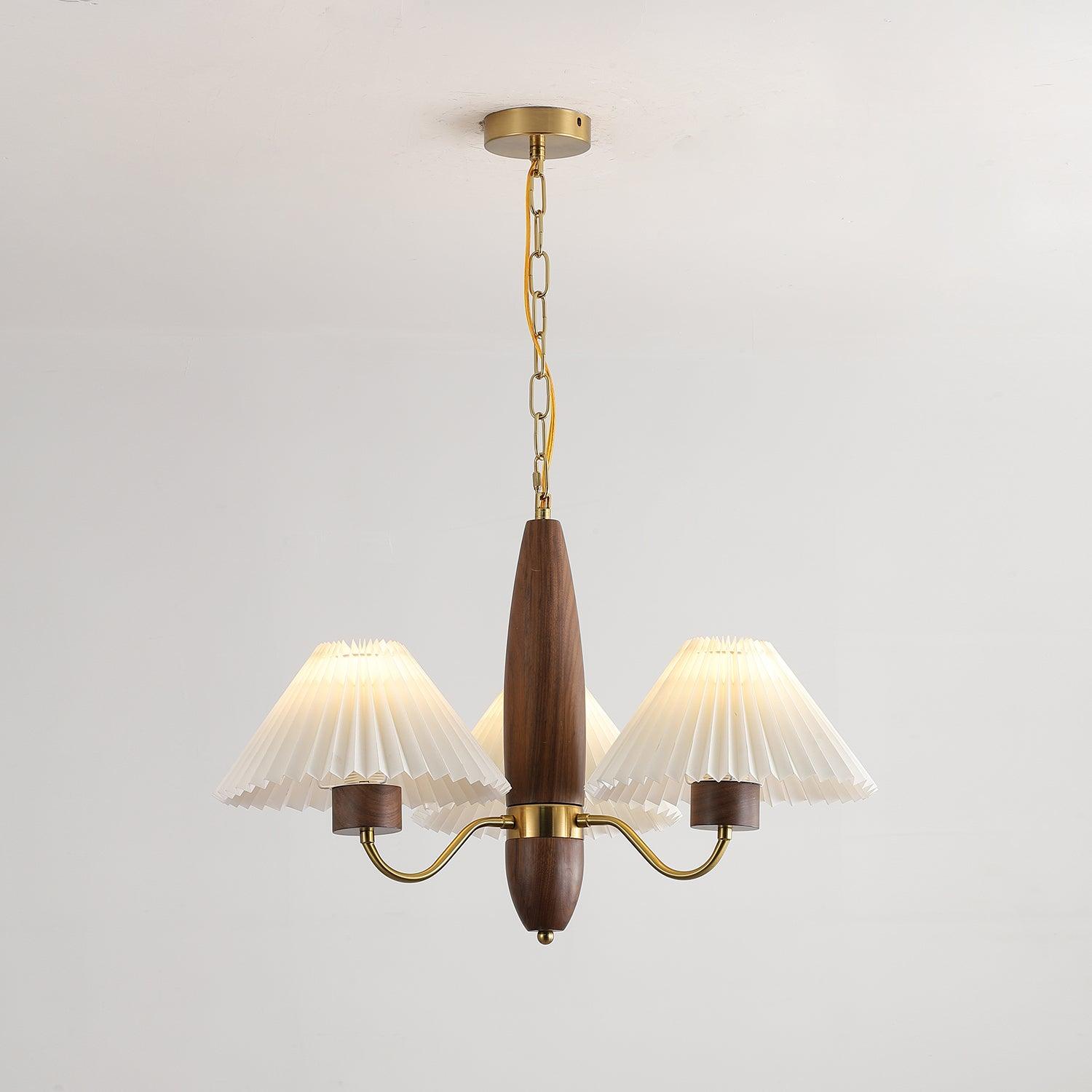 Lustra Chandelier Walnut Brass Elegant-Neutral Decor