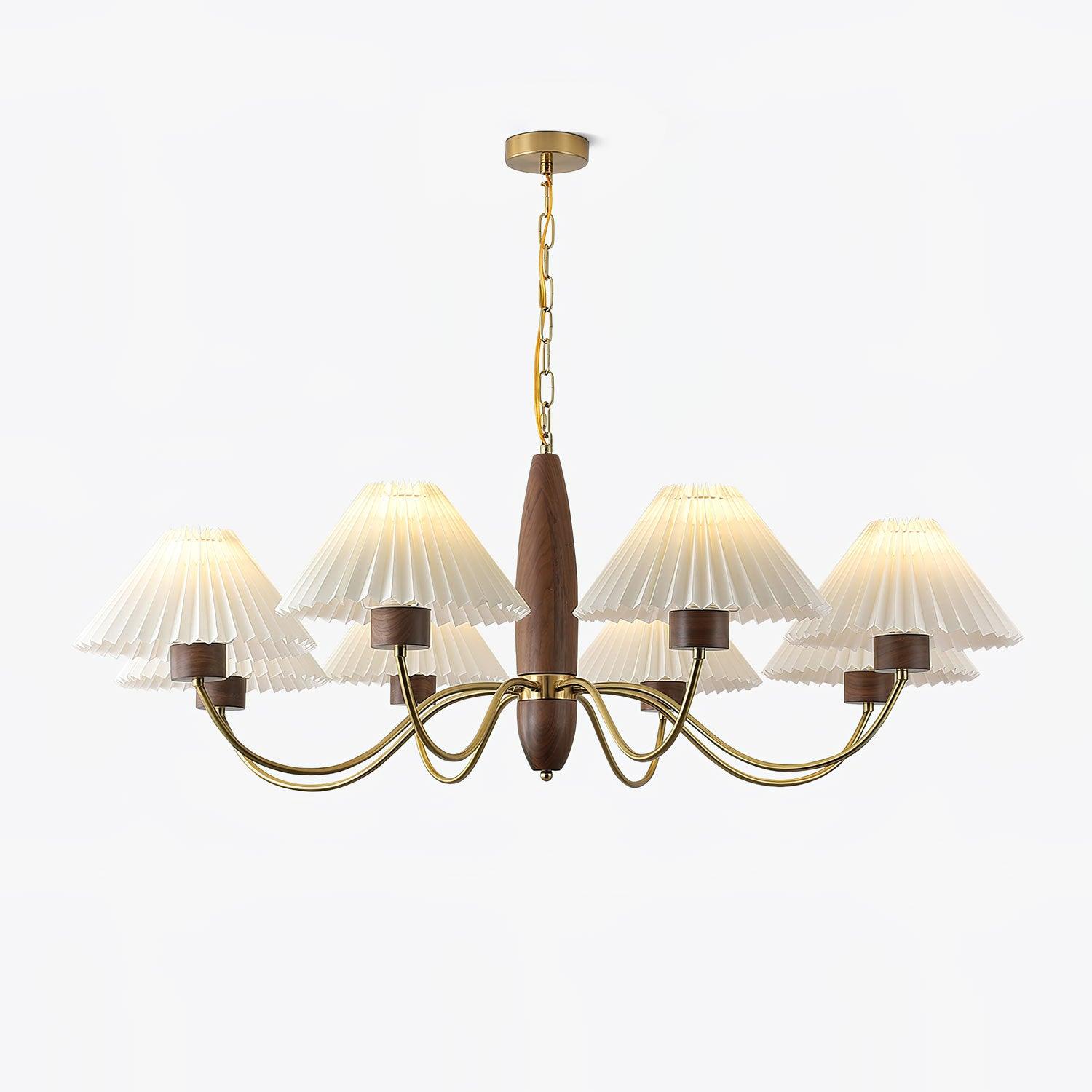 Lustra Chandelier Walnut Brass Elegant-Neutral Decor
