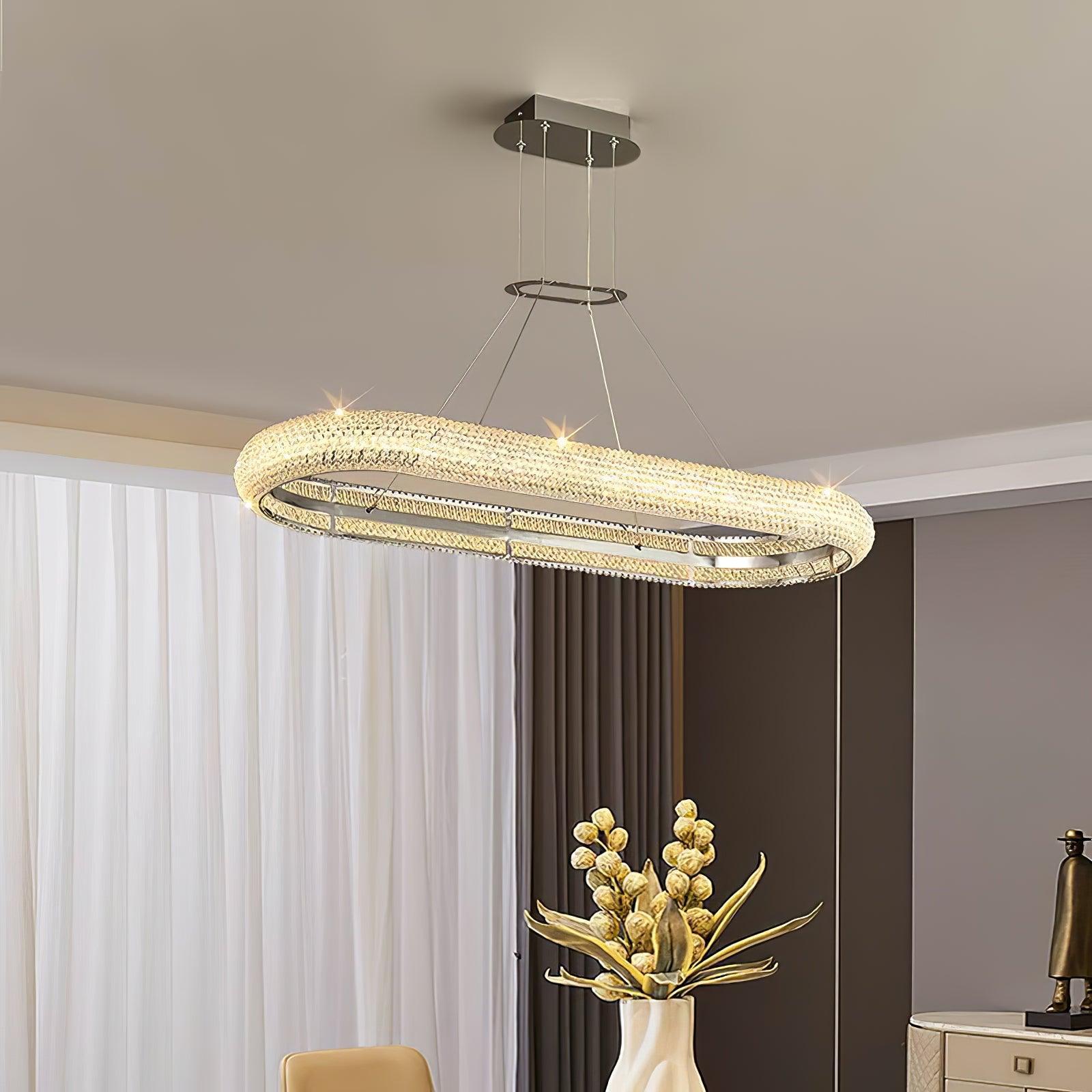 Vazorora Modern Minimalist Ring Crystal Chandelier-Neutral Decor