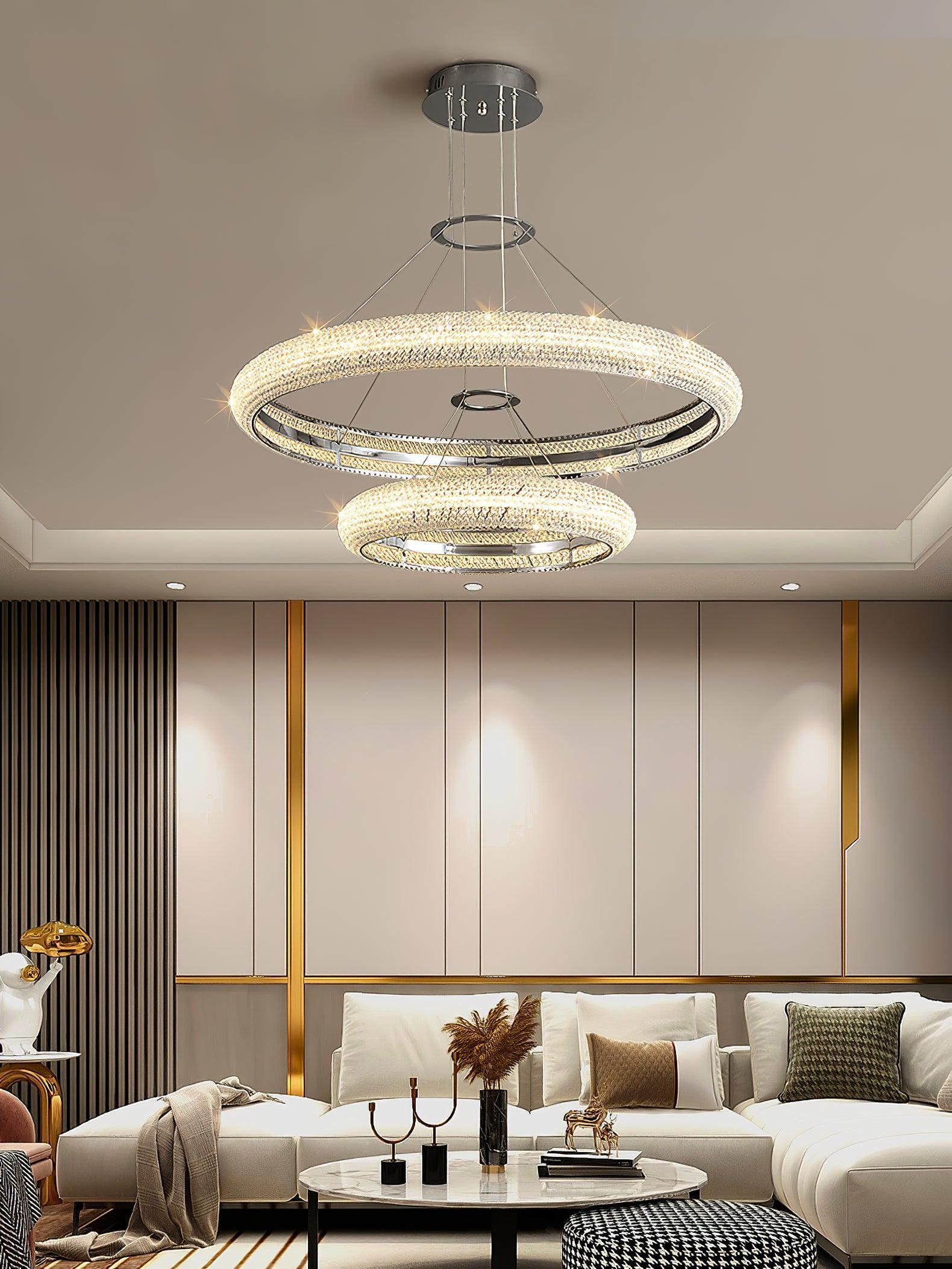 Vazorora Modern Minimalist Ring Crystal Chandelier-Neutral Decor