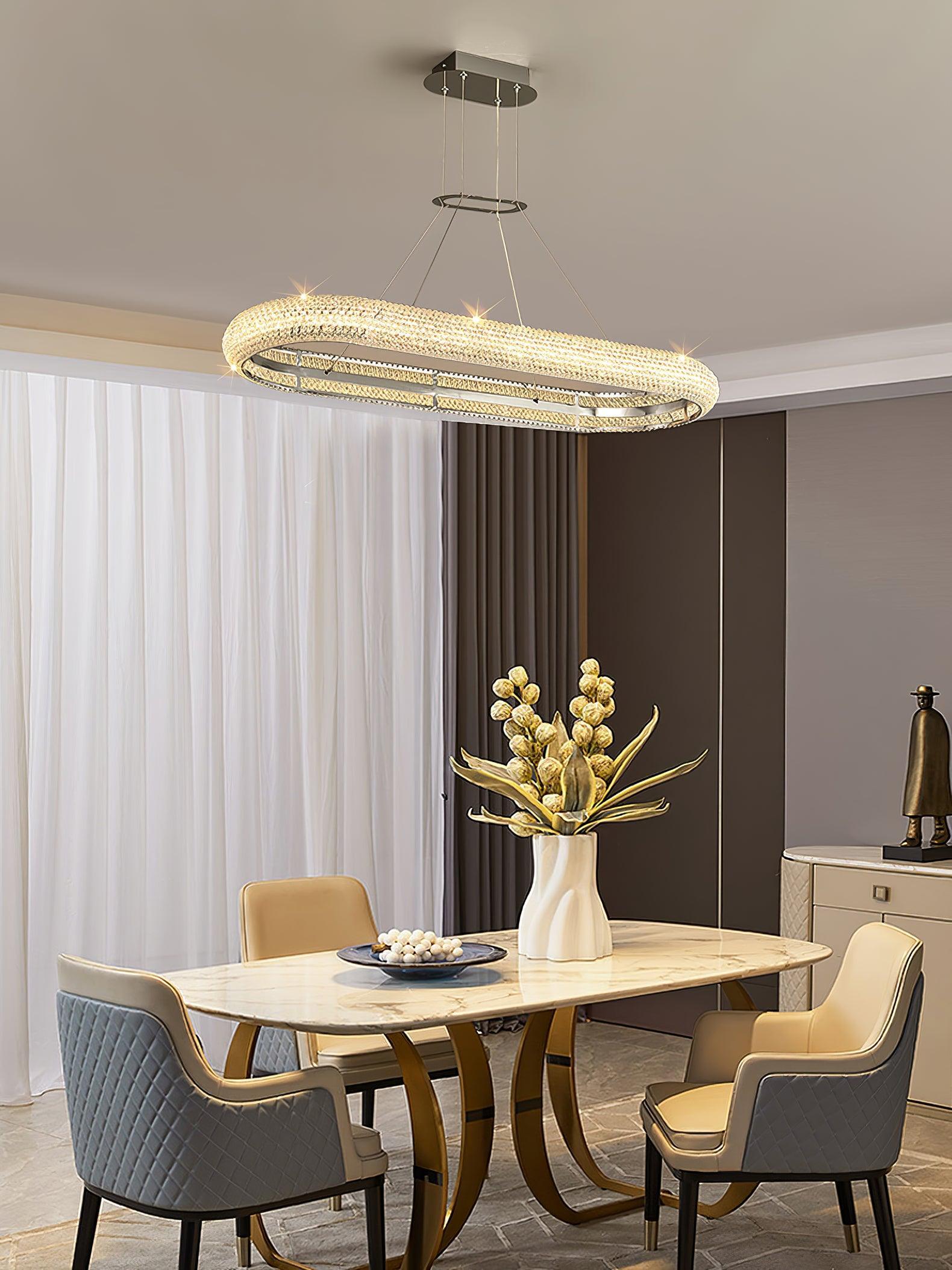 Vazorora Modern Minimalist Ring Crystal Chandelier-Neutral Decor