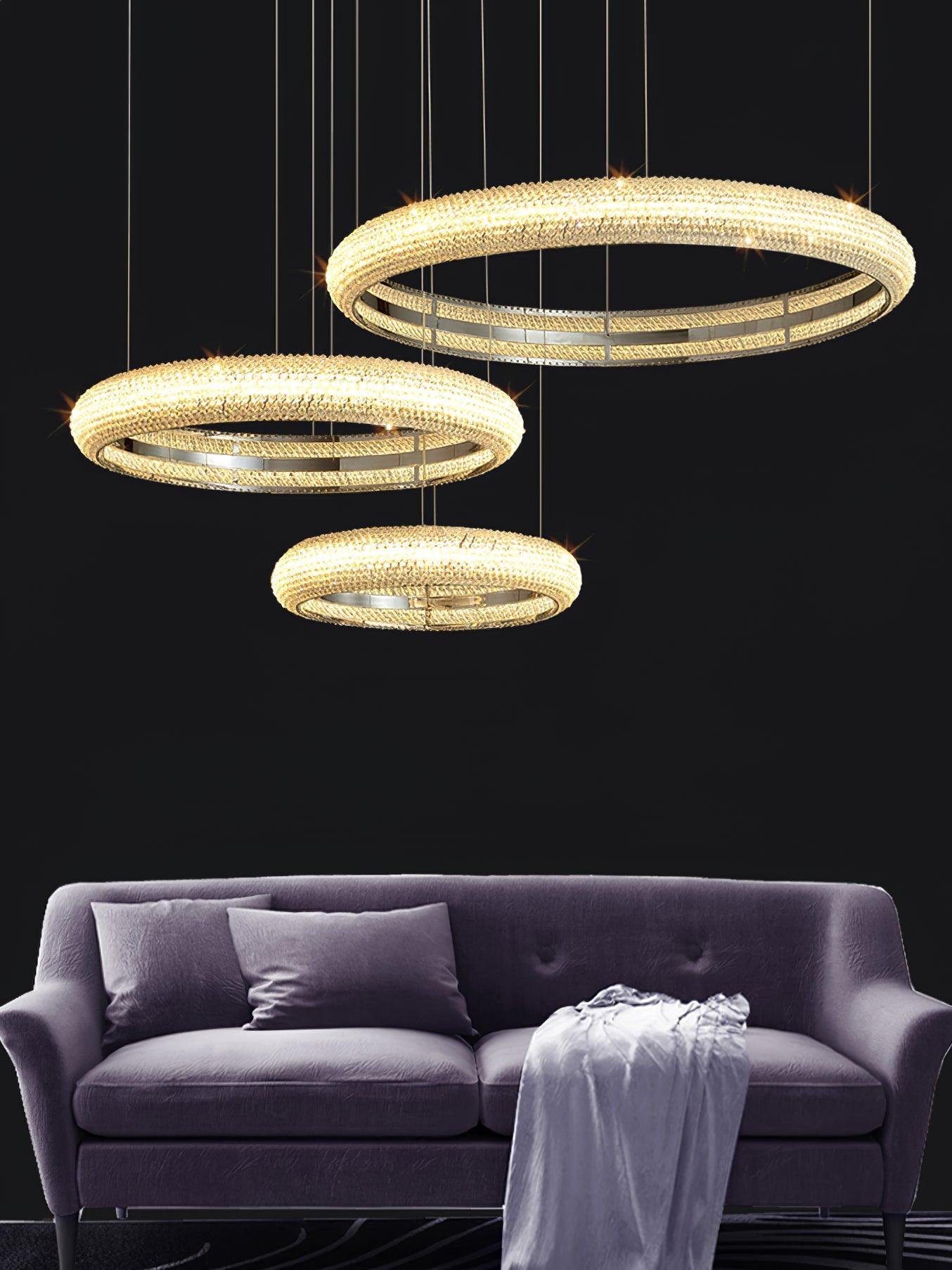 Vazorora Modern Minimalist Ring Crystal Chandelier-Neutral Decor
