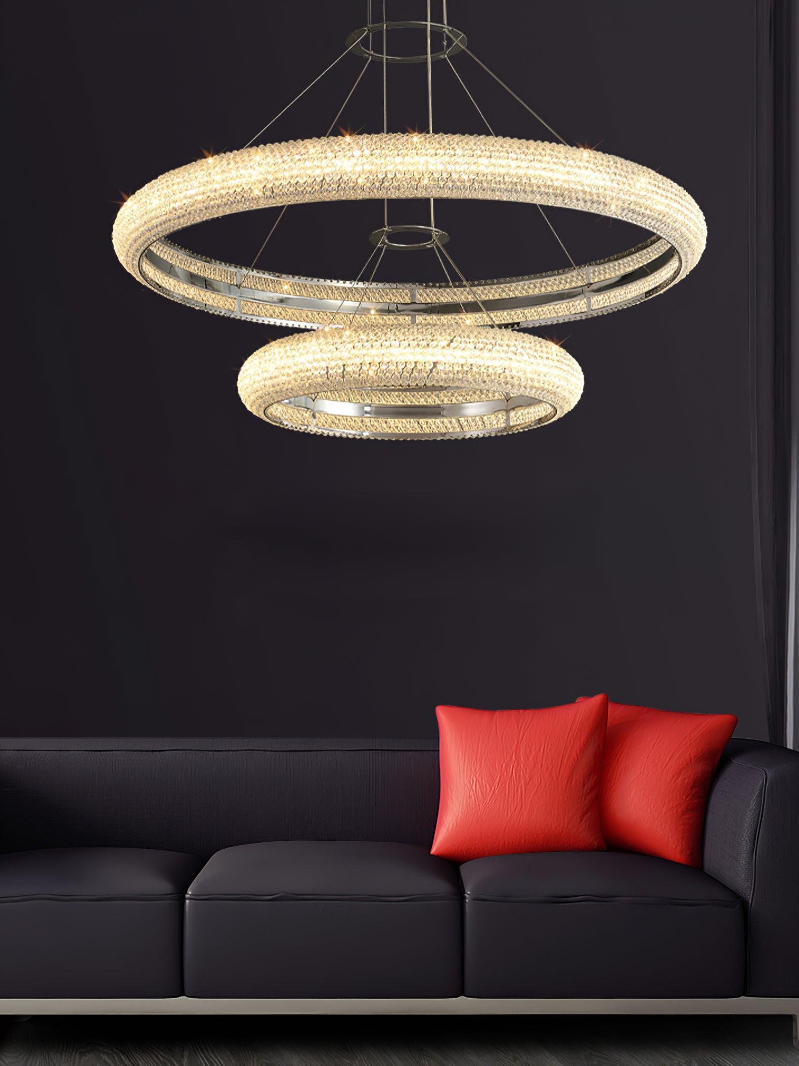 Vazorora Modern Minimalist Ring Crystal Chandelier-Neutral Decor