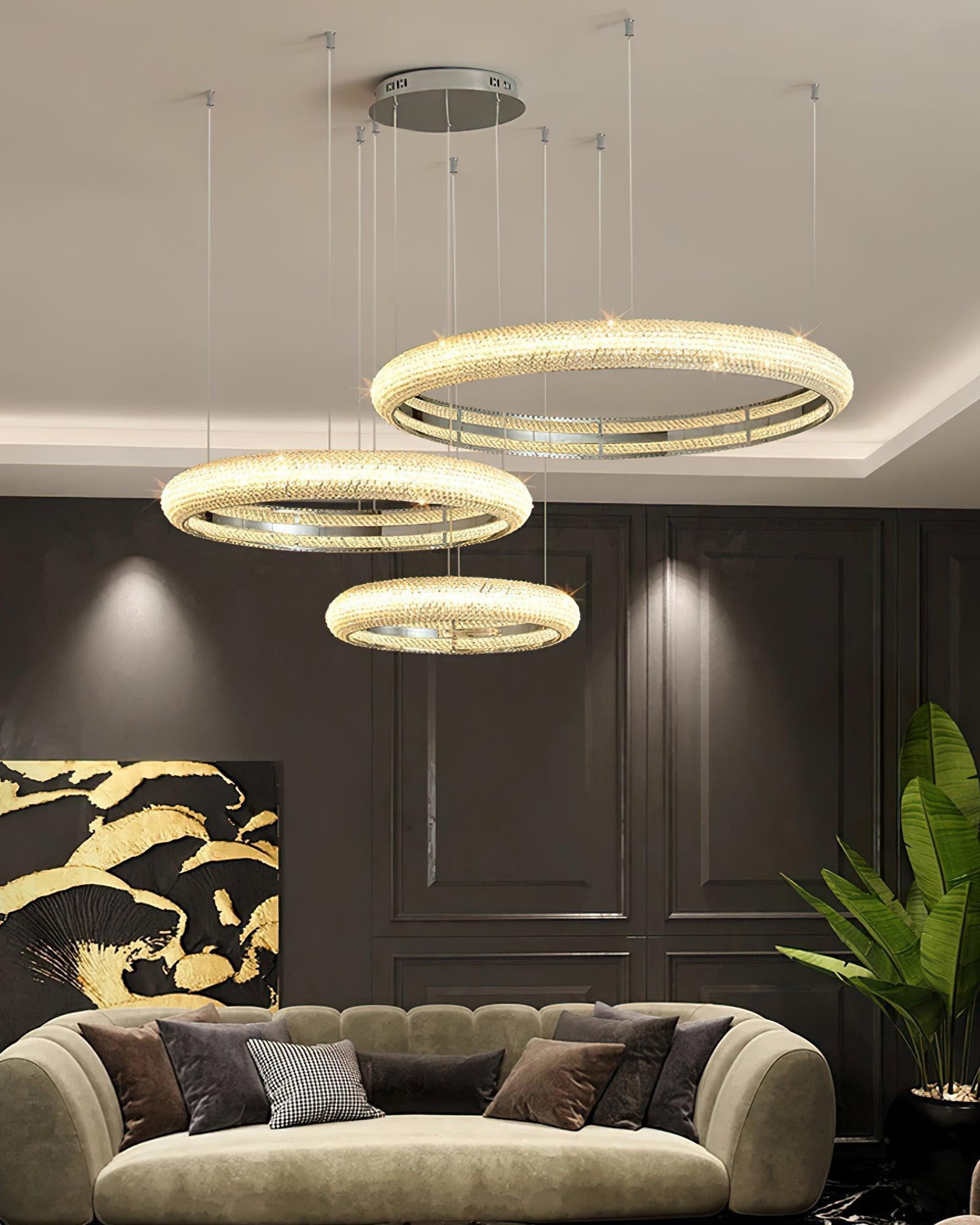 Vazorora Modern Minimalist Ring Crystal Chandelier-Neutral Decor