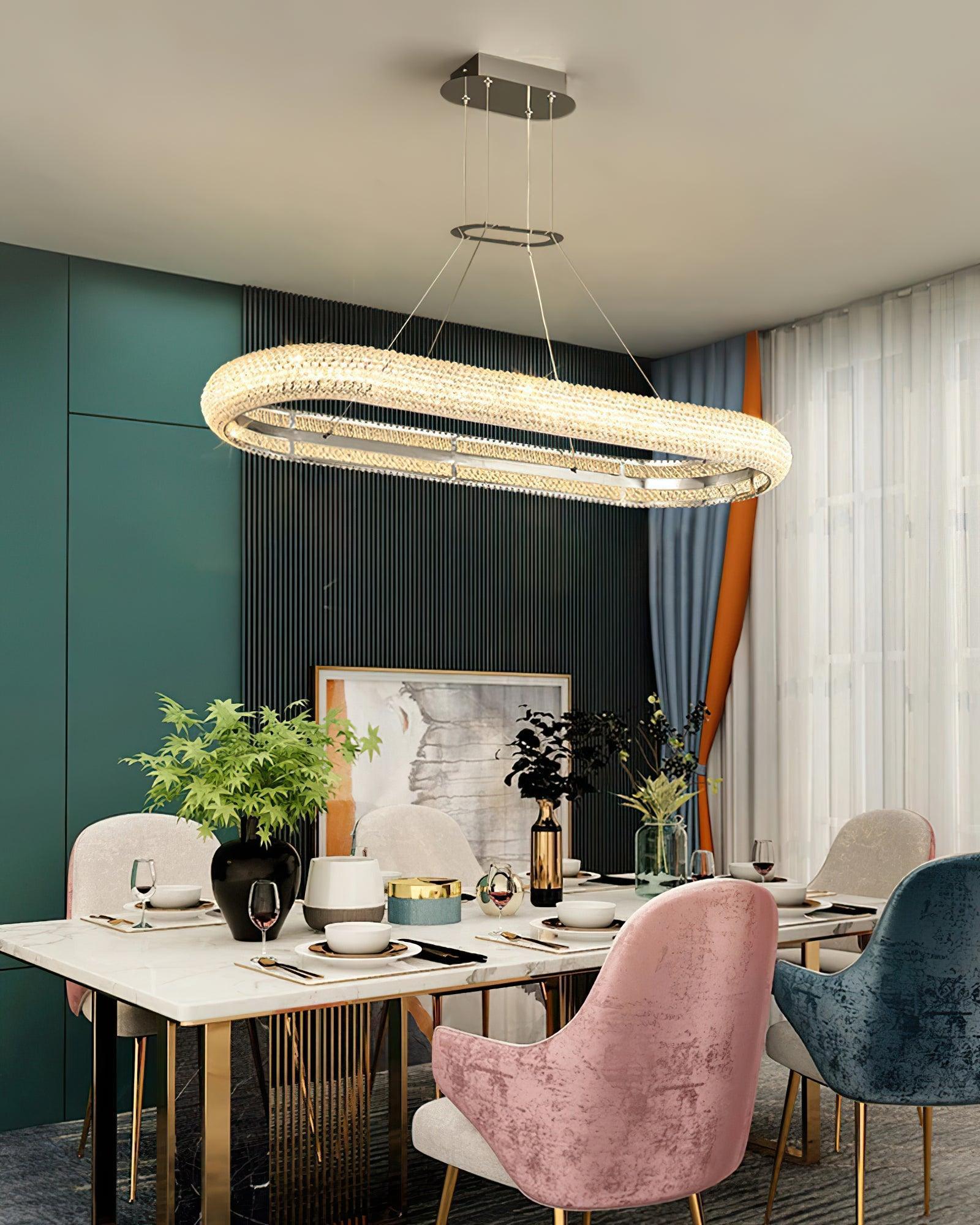 Vazorora Modern Minimalist Ring Crystal Chandelier-Neutral Decor