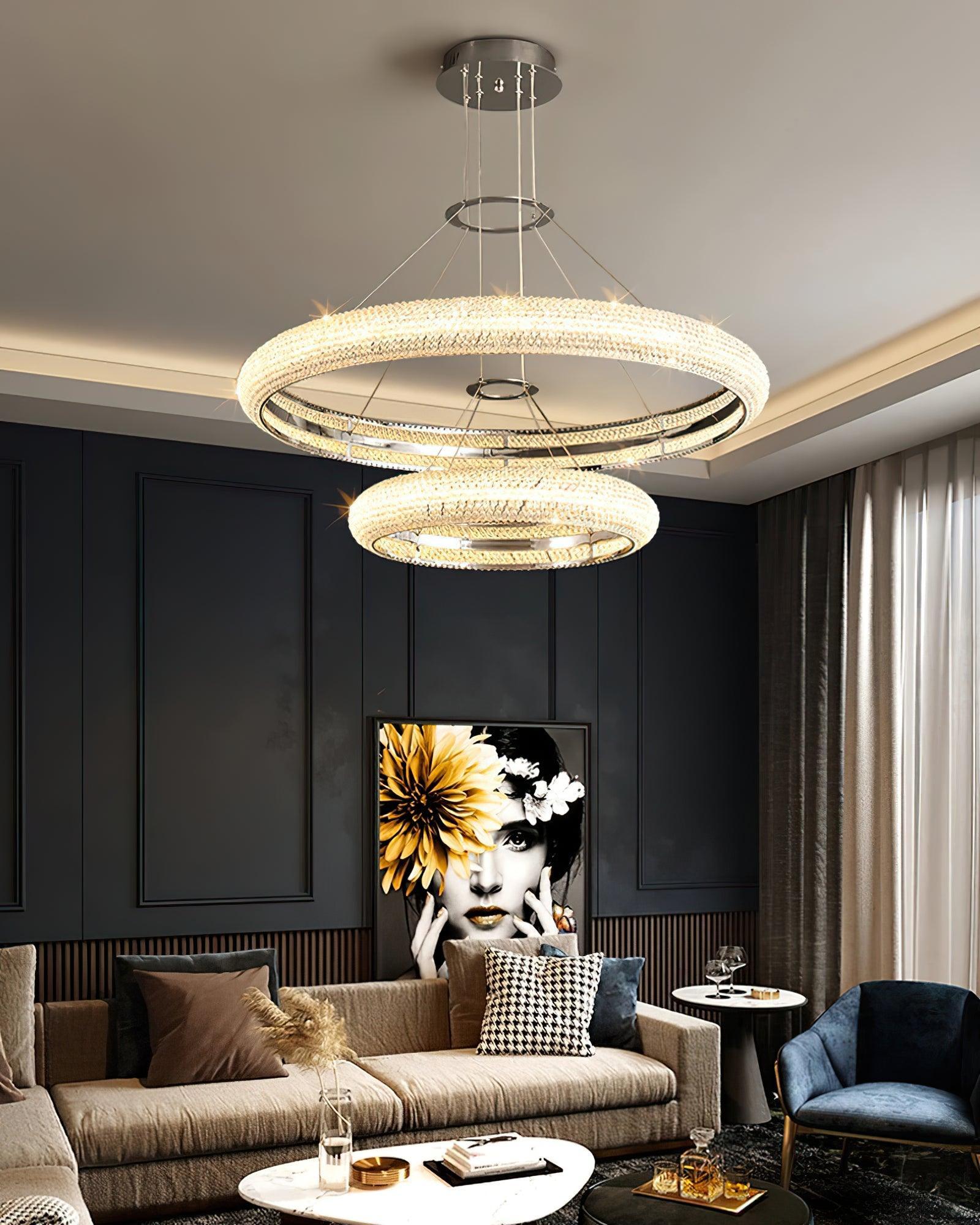 Vazorora Modern Minimalist Ring Crystal Chandelier-Neutral Decor