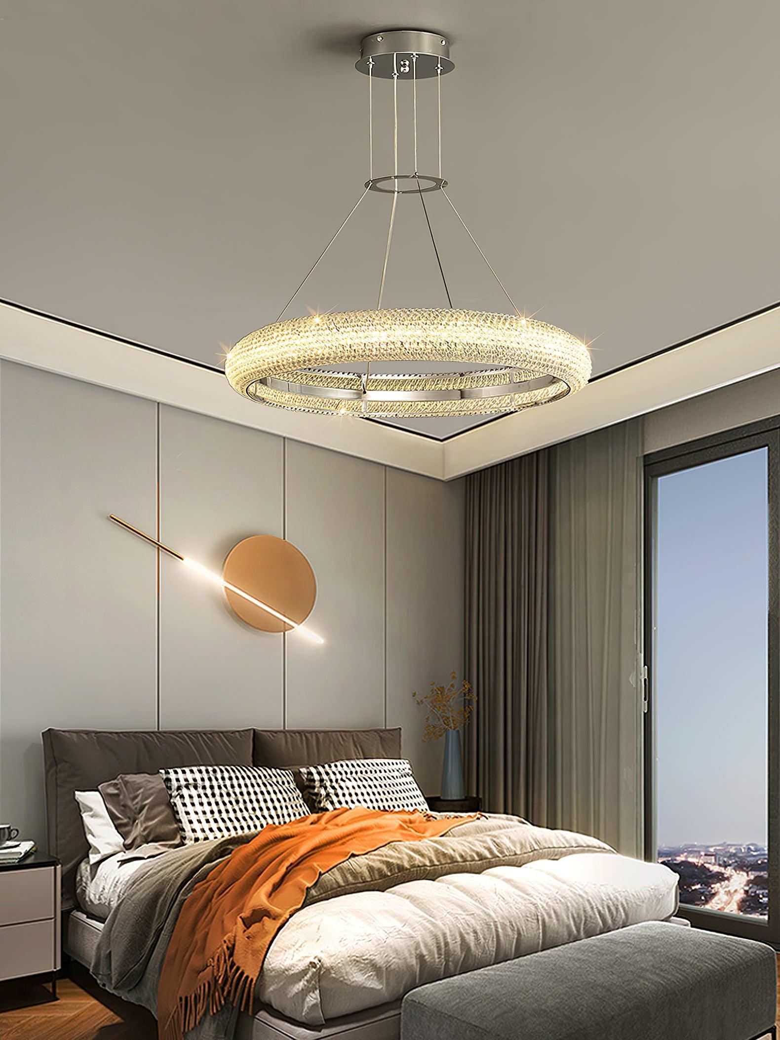 Vazorora Modern Minimalist Ring Crystal Chandelier-Neutral Decor