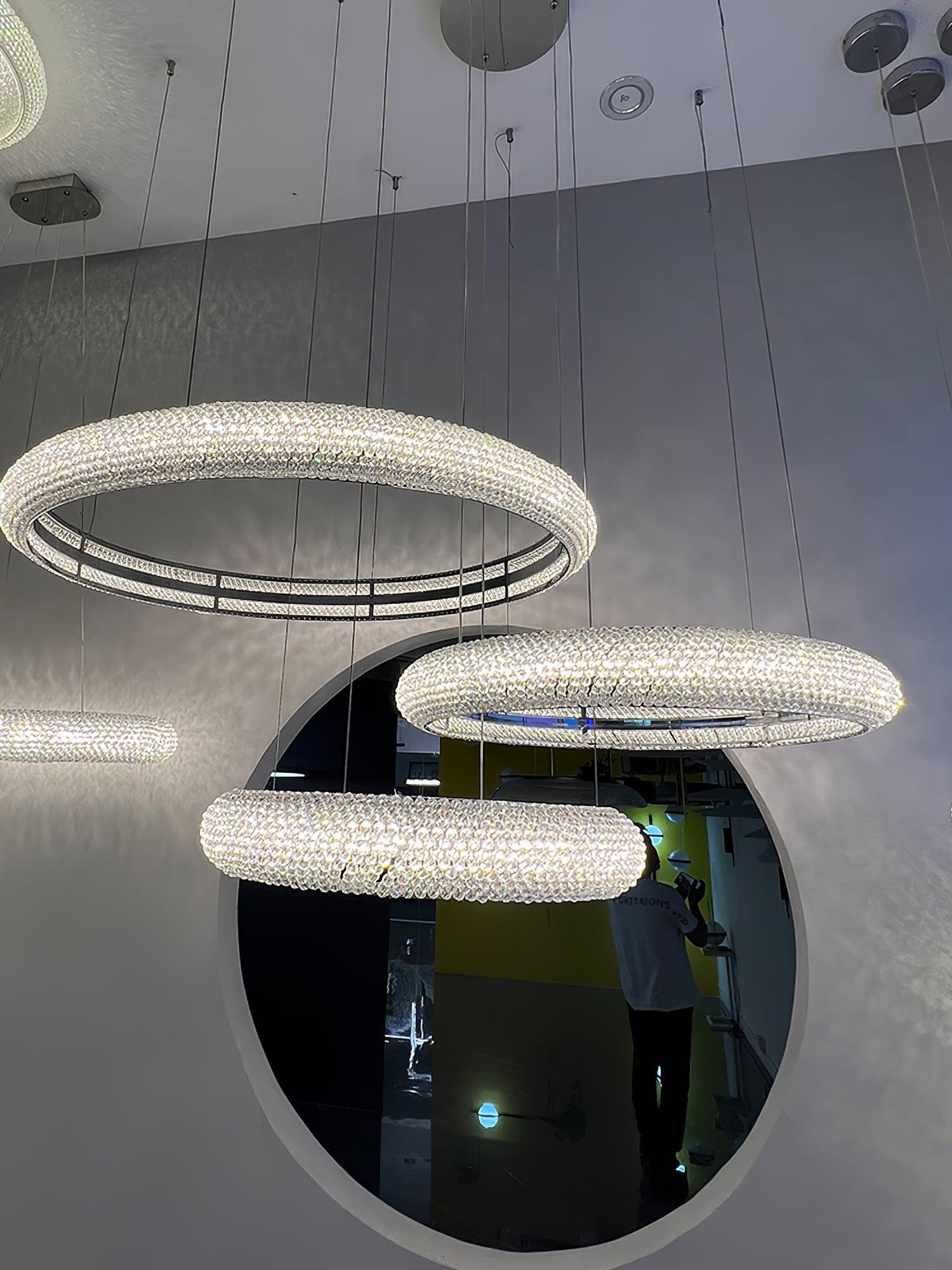 Vazorora Modern Minimalist Ring Crystal Chandelier-Neutral Decor