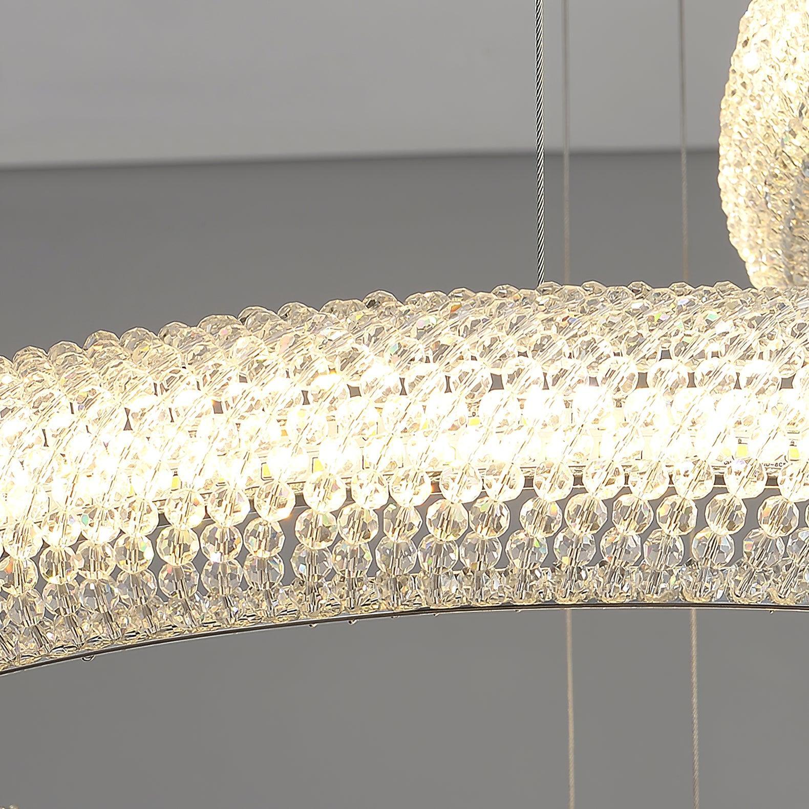 Vazorora Modern Minimalist Ring Crystal Chandelier-Neutral Decor