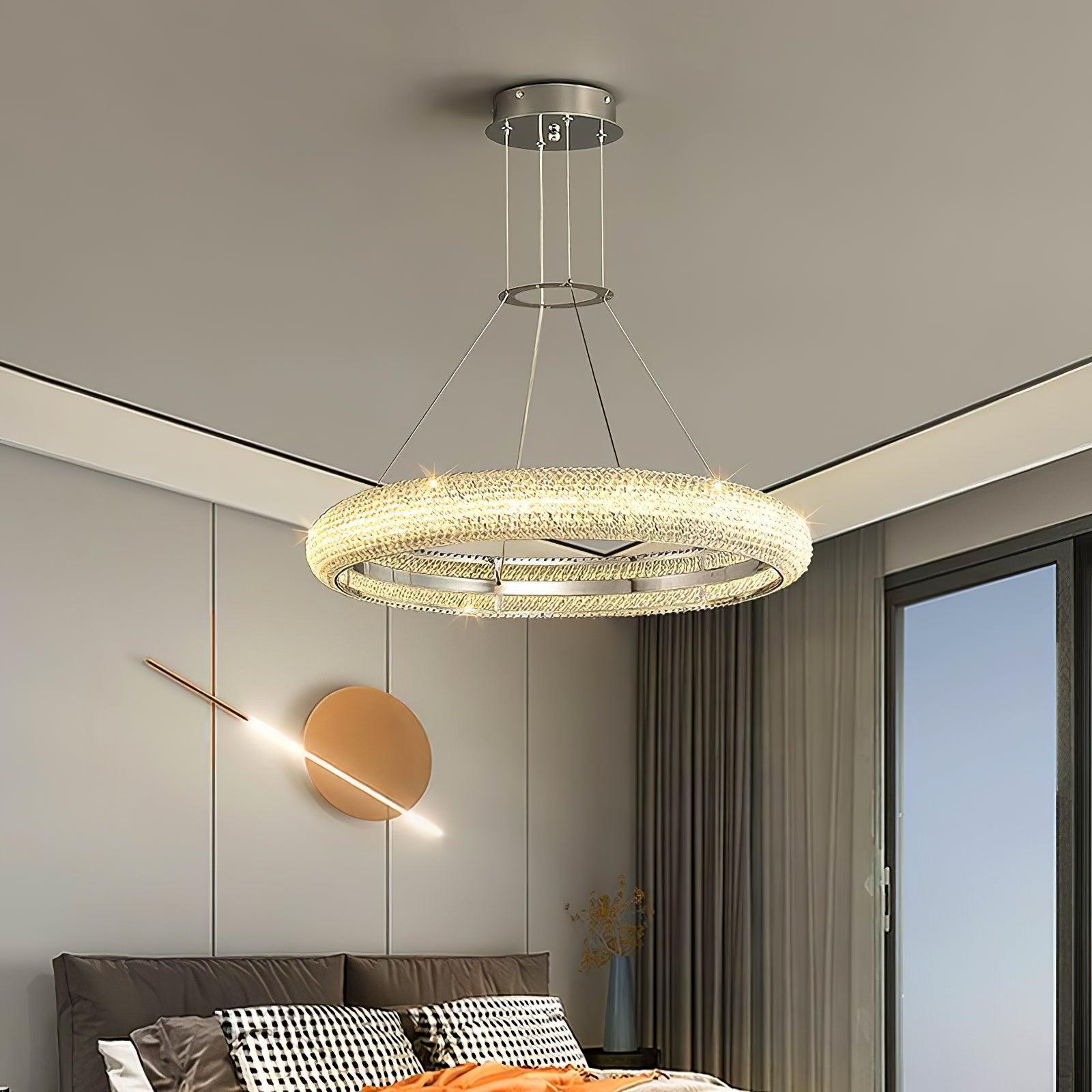 Vazorora Modern Minimalist Ring Crystal Chandelier-Neutral Decor