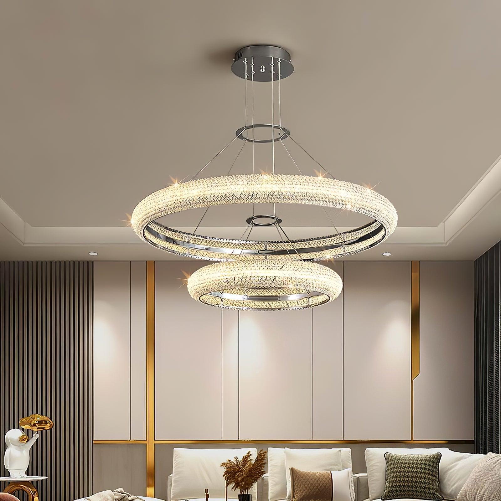 Vazorora Modern Minimalist Ring Crystal Chandelier-Neutral Decor
