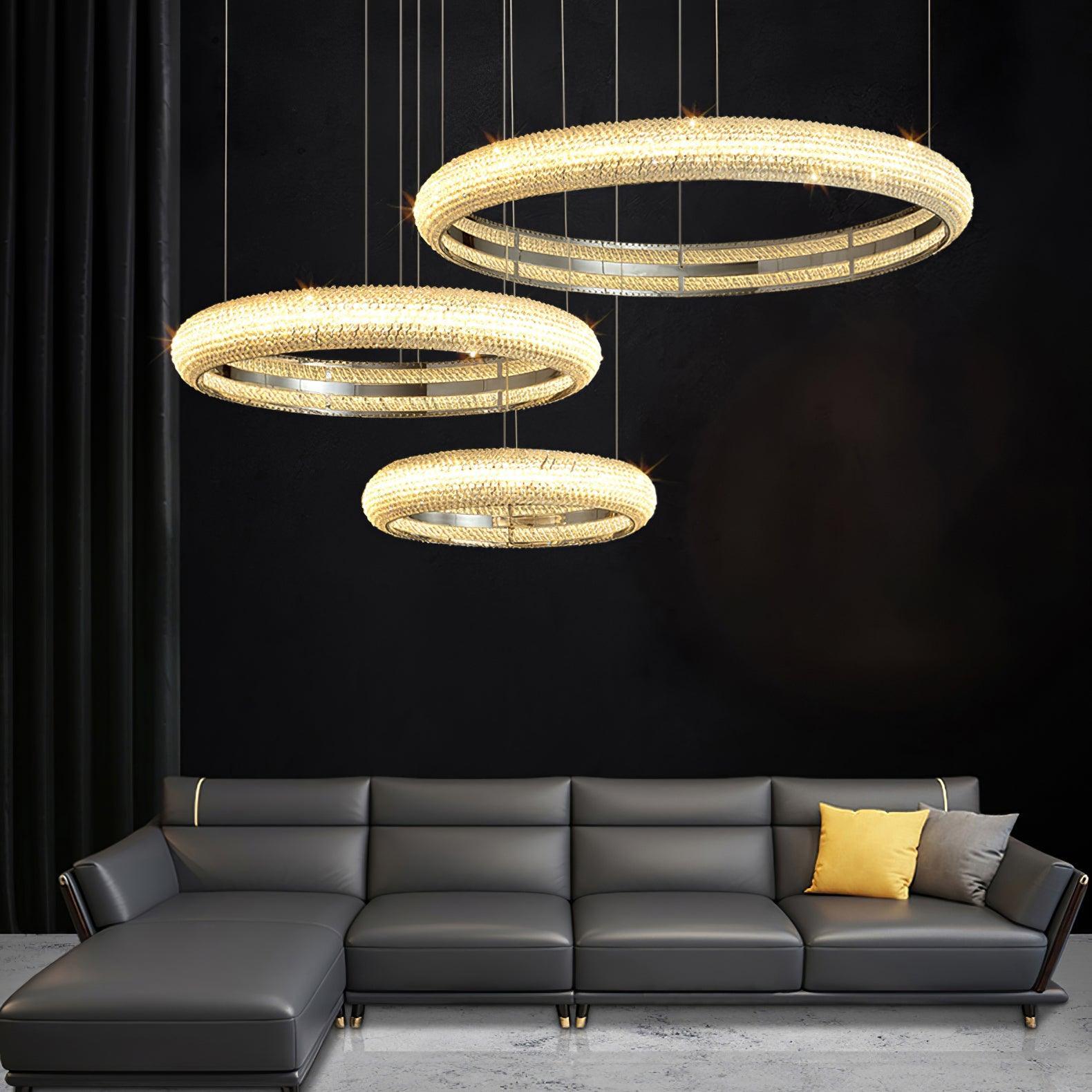 Vazorora Modern Minimalist Ring Crystal Chandelier-Neutral Decor