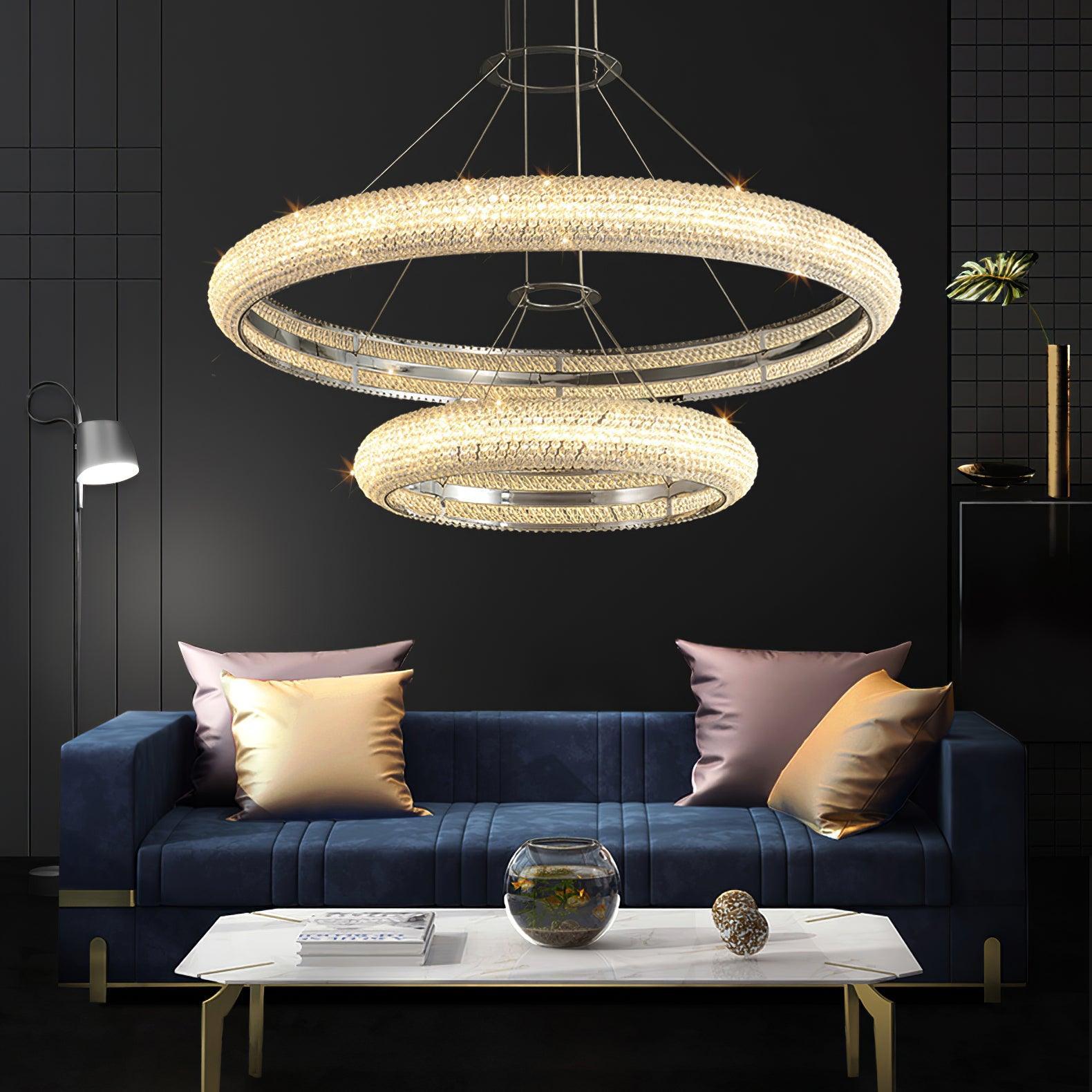 Vazorora Modern Minimalist Ring Crystal Chandelier-Neutral Decor