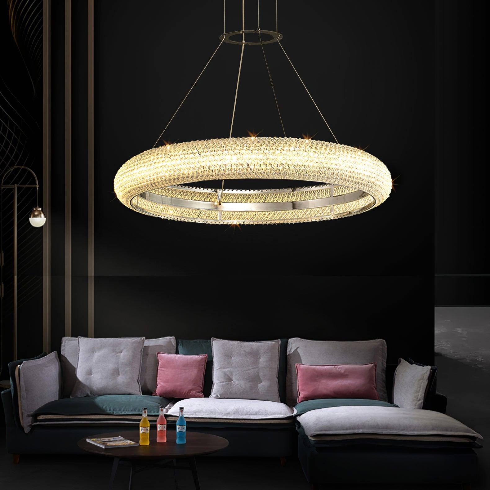 Vazorora Modern Minimalist Ring Crystal Chandelier-Neutral Decor