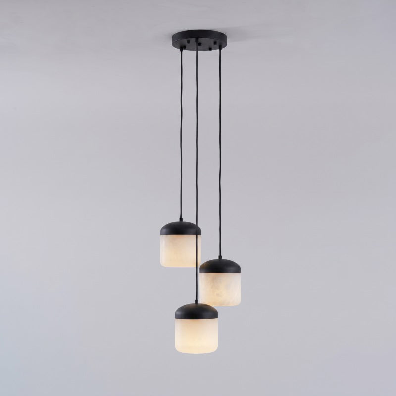 Asta Alabaster Pendant Lamp, single head, close-up on shade.