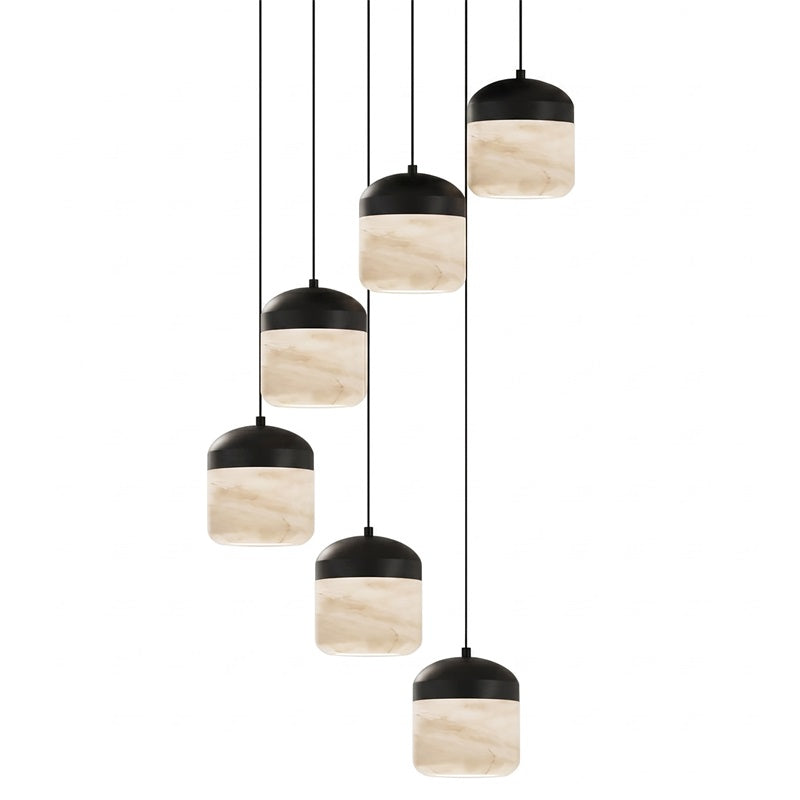 Elegant Asta Alabaster Pendant Lamp with brass accents.