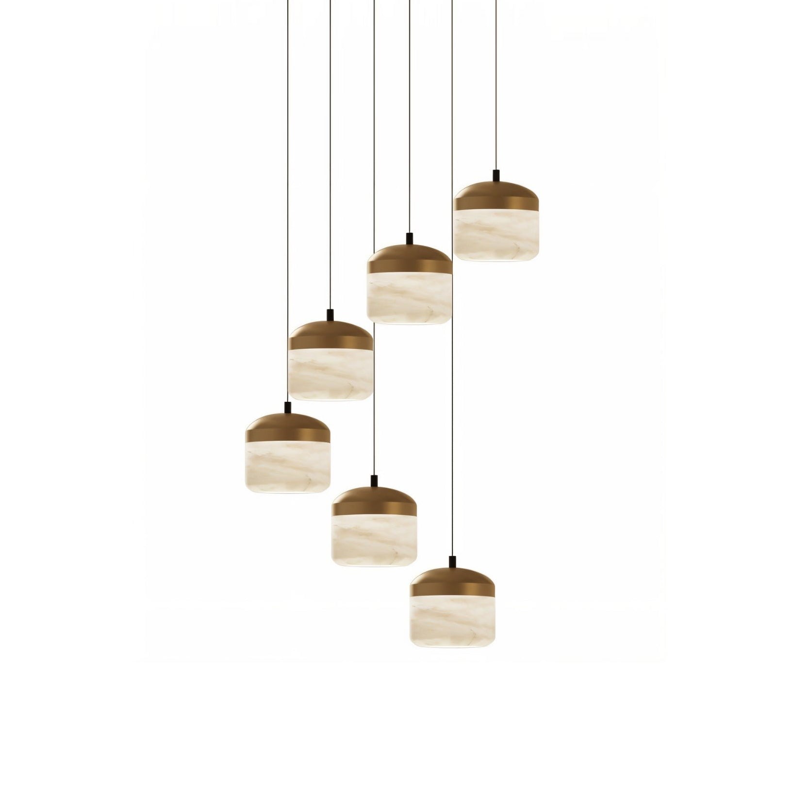 Asta Alabaster Pendant Lamp with brass finish.