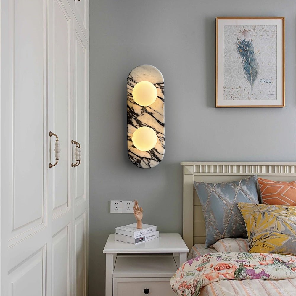 Dunoir Elegance Unique Glass Marble Wall Lamp-Neutral Decor