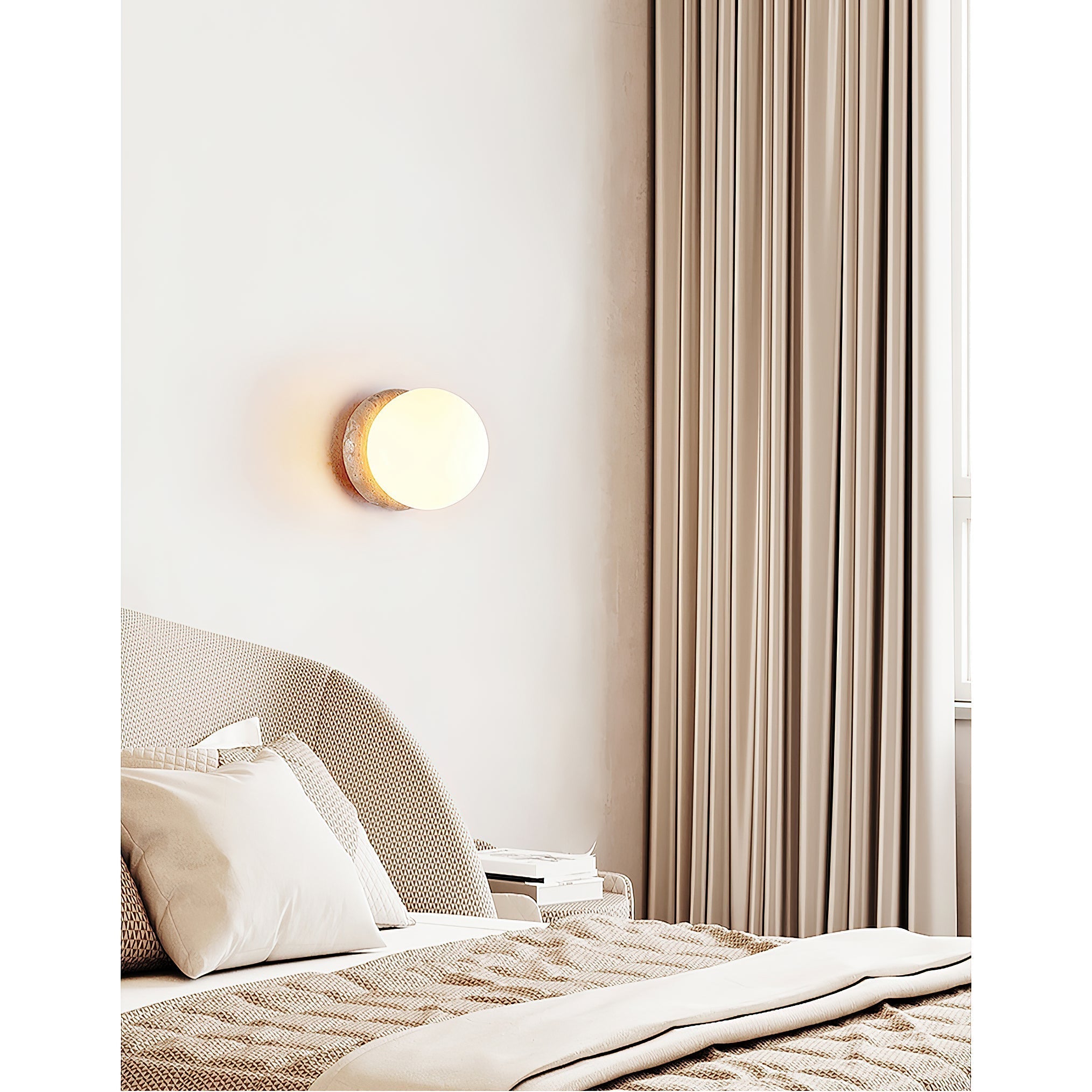 Blikuvys Modern Minimalist Travertine Glass Wall Lamp