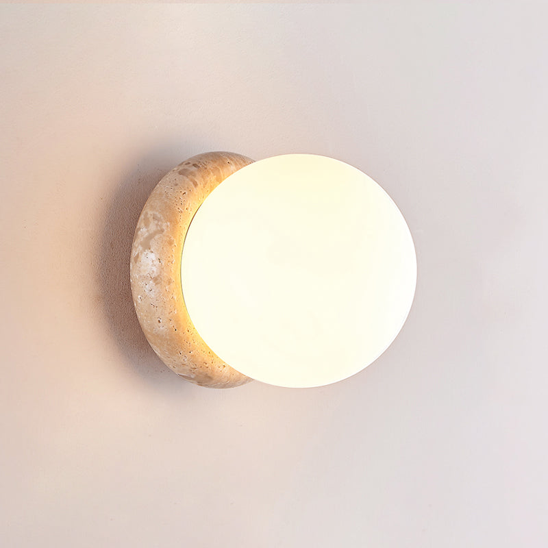 Blikuvys Modern Minimalist Travertine Glass Wall Lamp