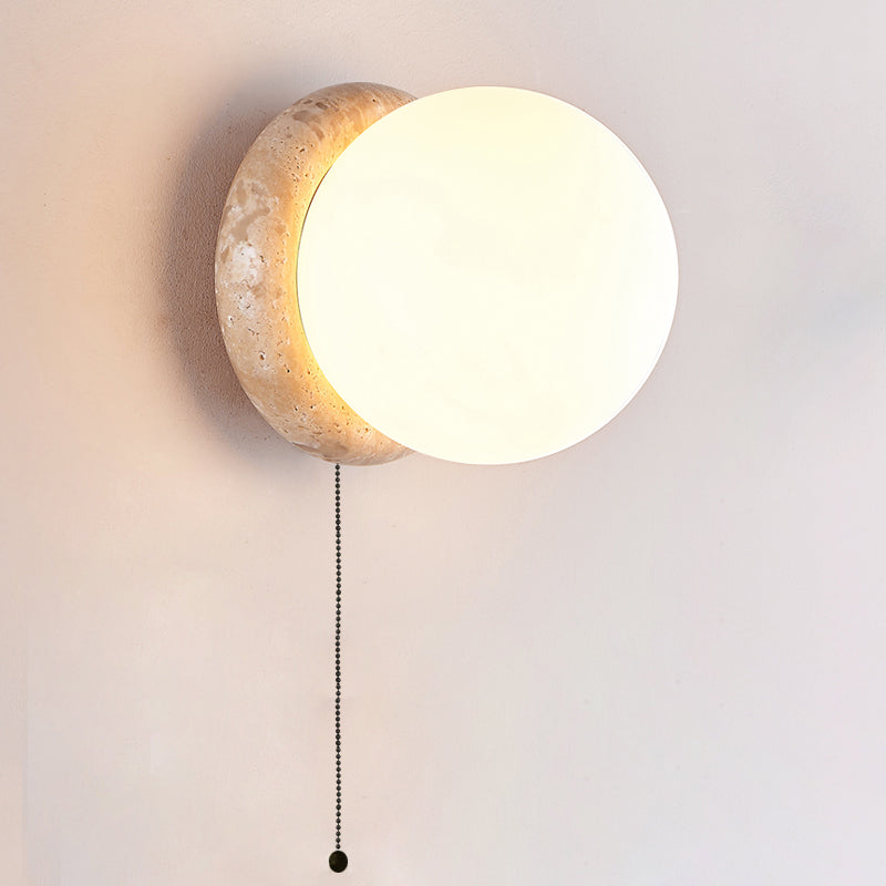 Blikuvys Modern Minimalist Travertine Glass Wall Lamp