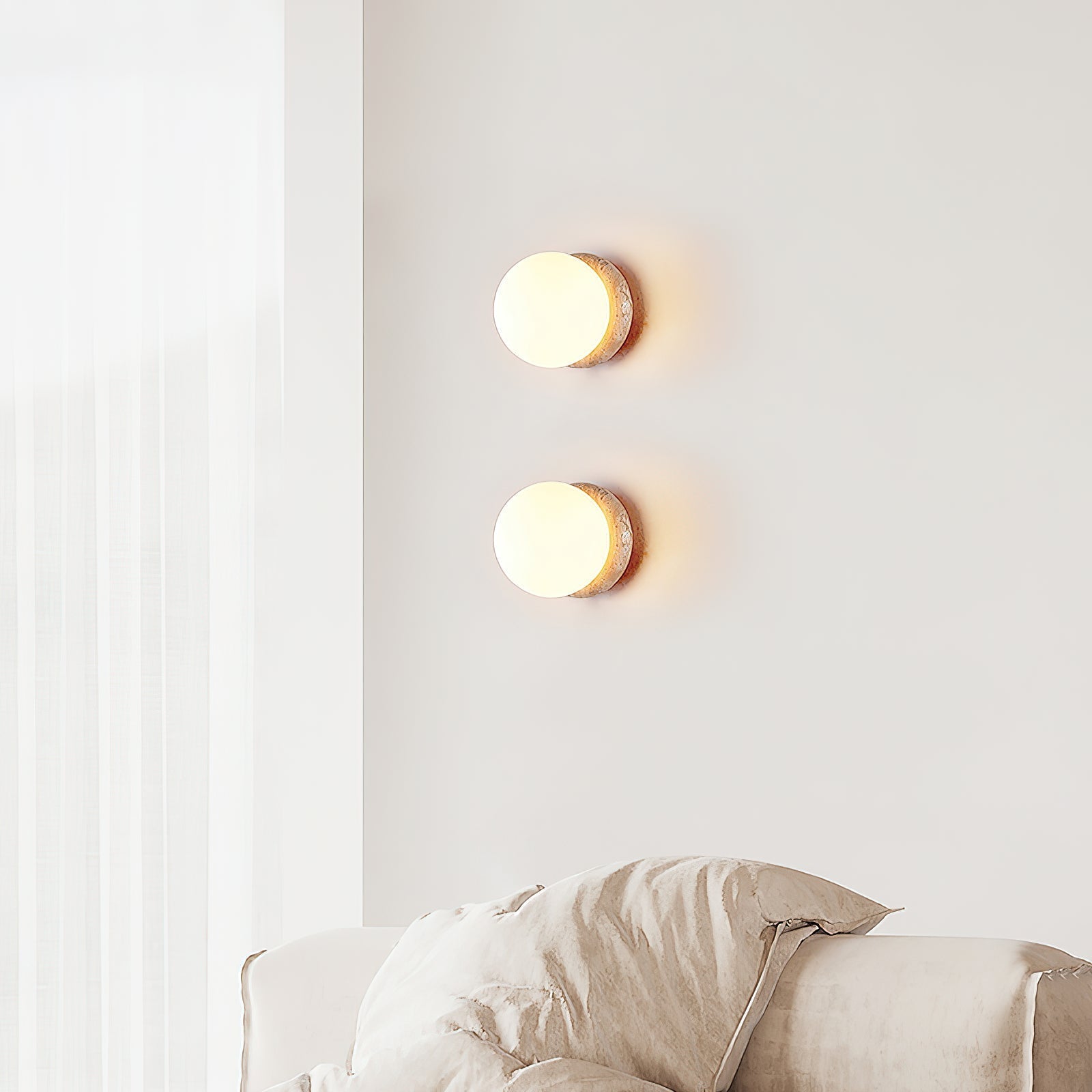 Blikuvys Modern Minimalist Travertine Glass Wall Lamp