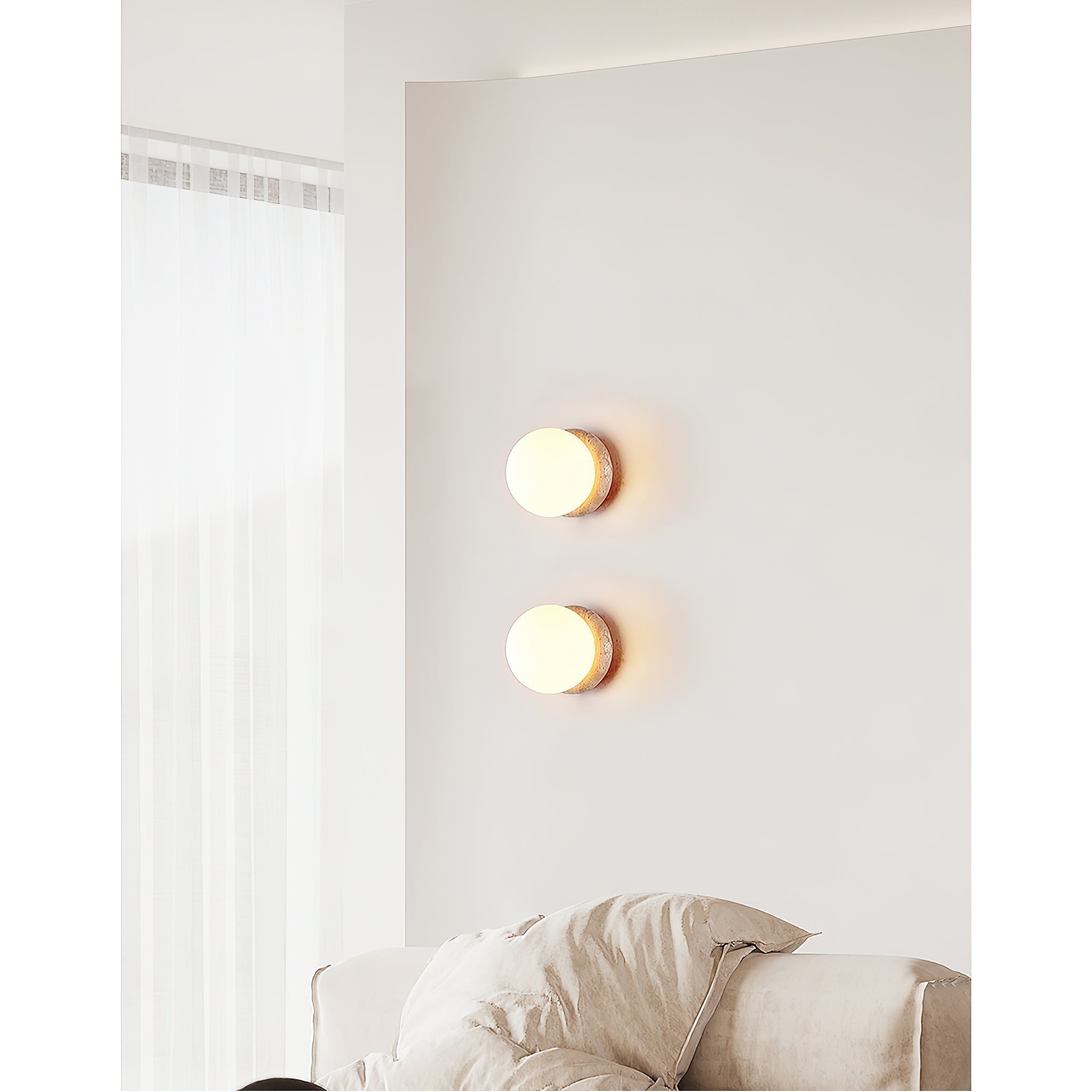 Blikuvys Modern Minimalist Travertine Glass Wall Lamp