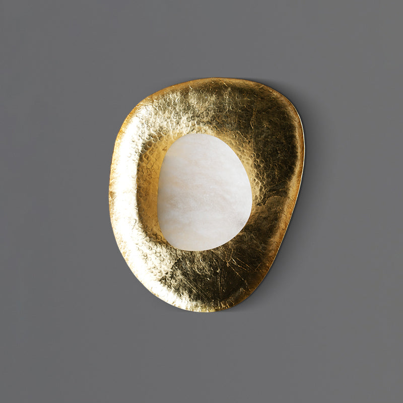 Dimensional drawing of the Astoria Hammered Lotus Leaf Sconce.