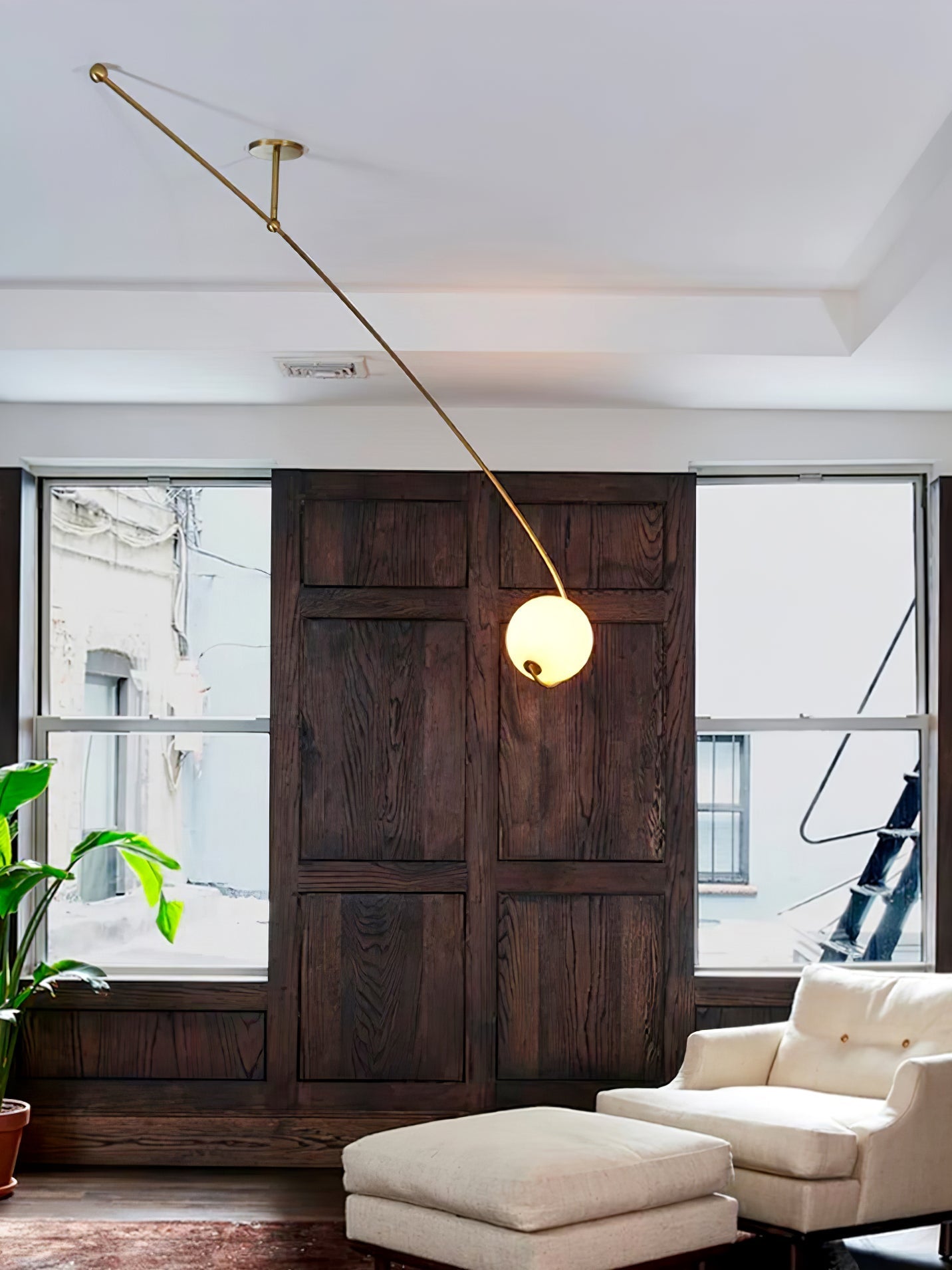 Elsoris Modern Minimalist Curve Glass Ceiling Lamp-Neutral Decor