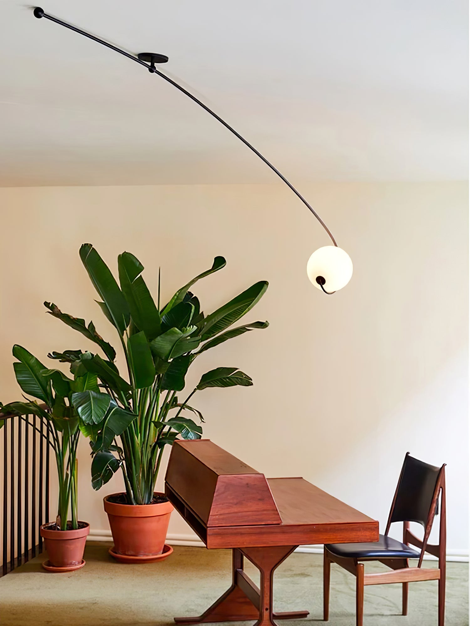 Elsoris Modern Minimalist Curve Glass Ceiling Lamp-Neutral Decor