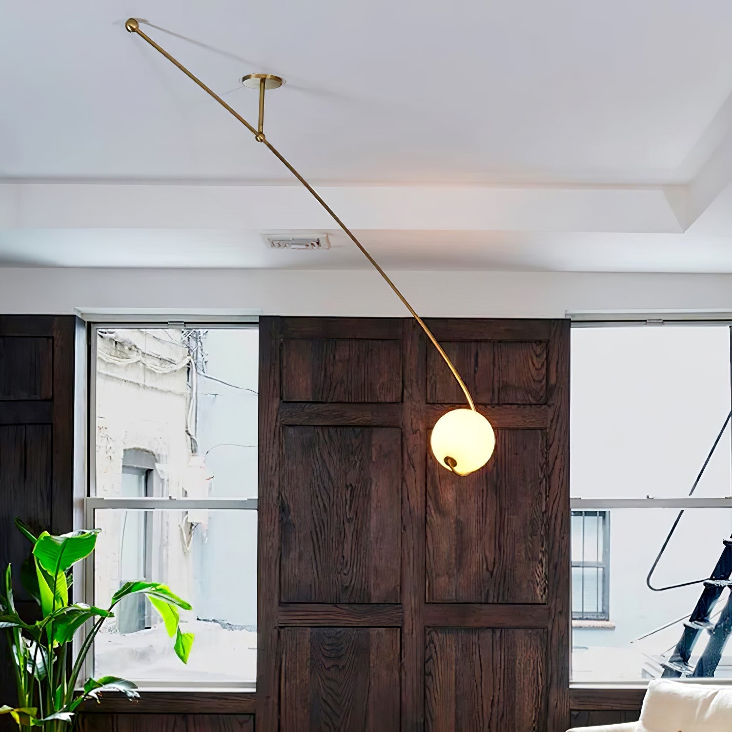 Elsoris Modern Minimalist Curve Glass Ceiling Lamp-Neutral Decor