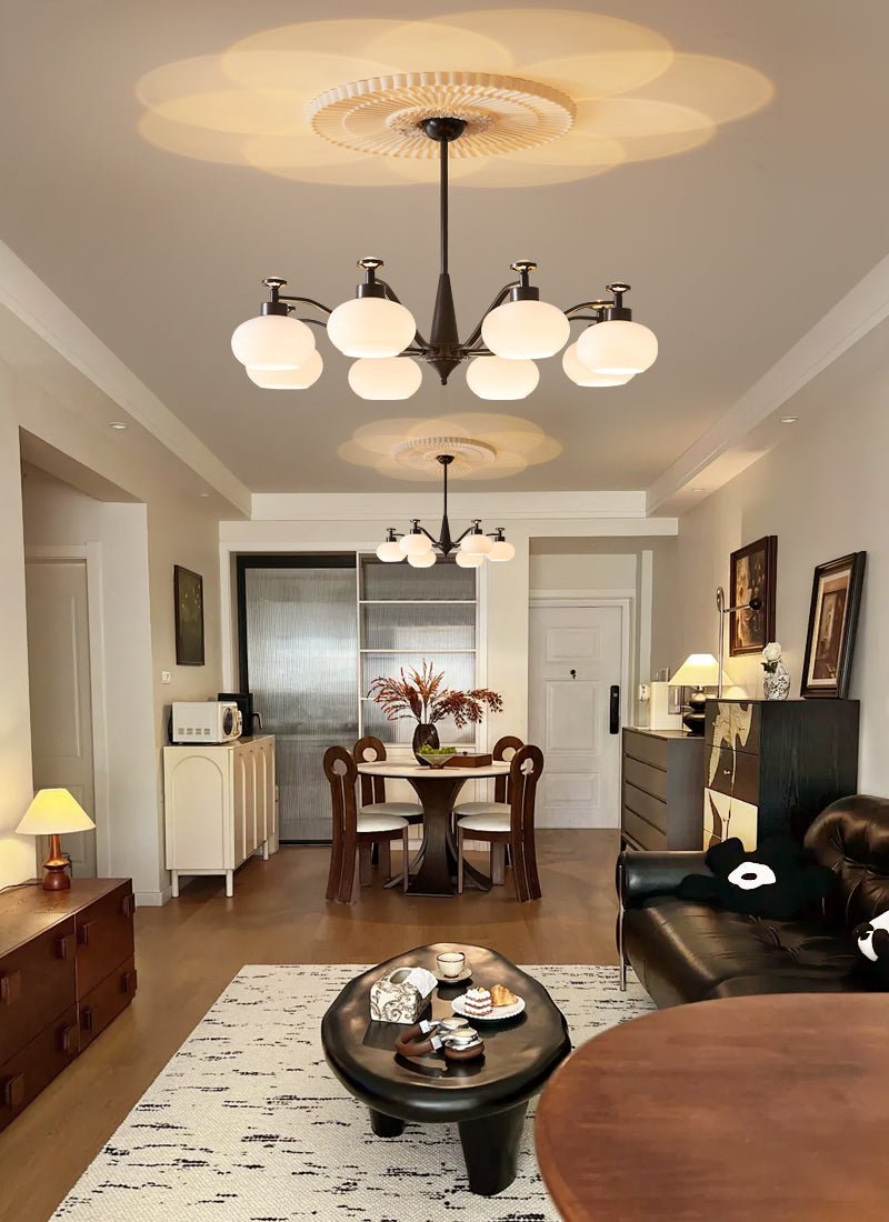 Althaen Elegance Vintage Glass Chandelier-Neutral Decor