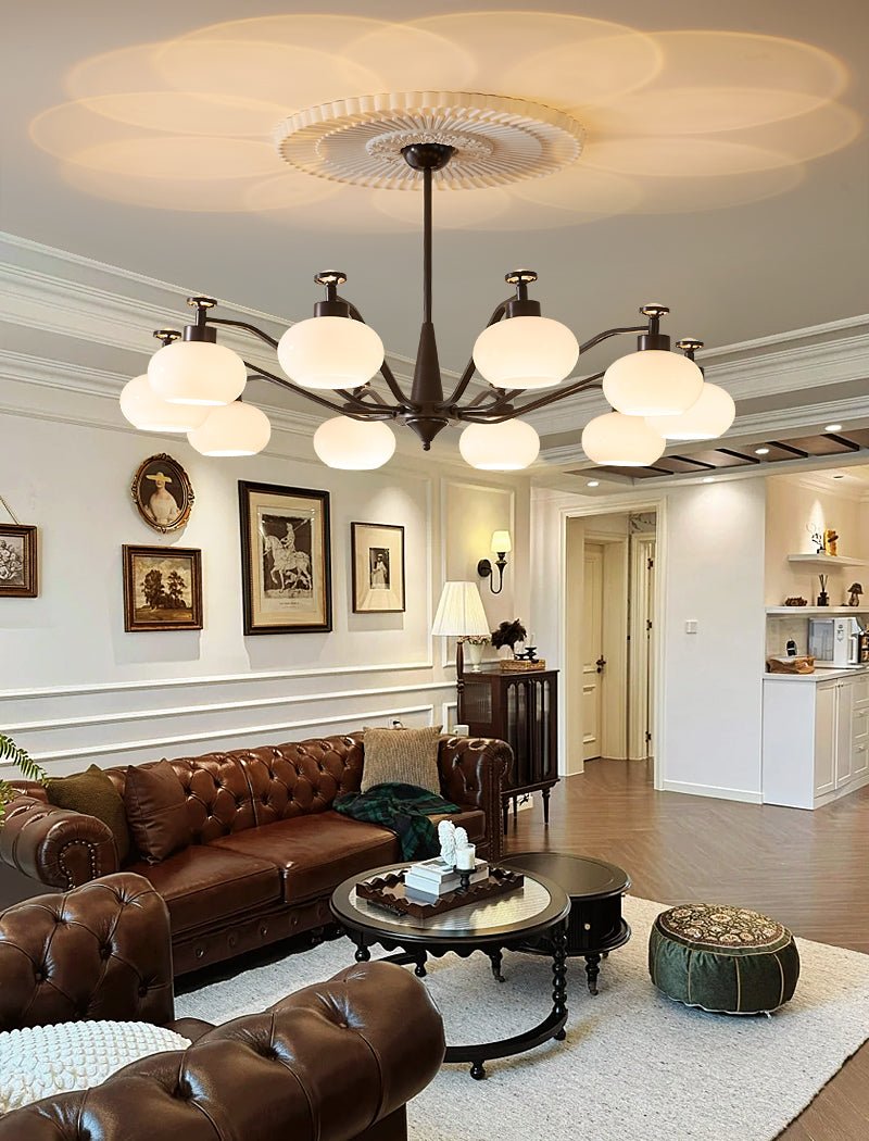 Althaen Elegance Vintage Glass Chandelier-Neutral Decor