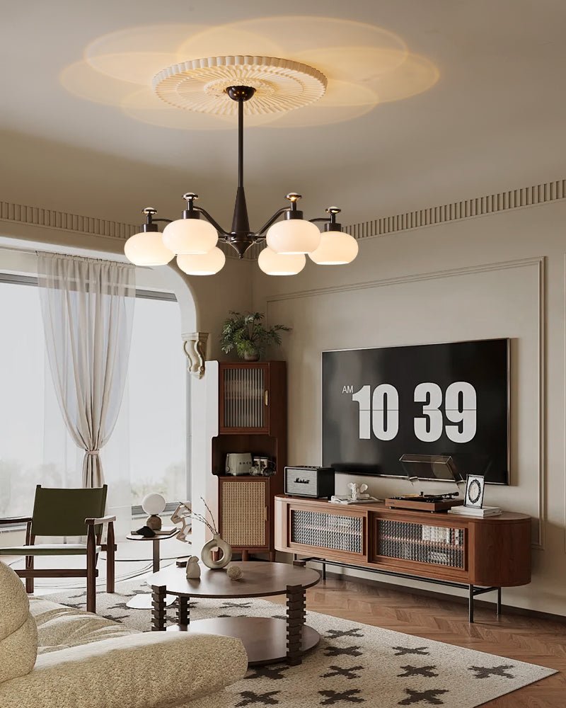Althaen Elegance Vintage Glass Chandelier-Neutral Decor