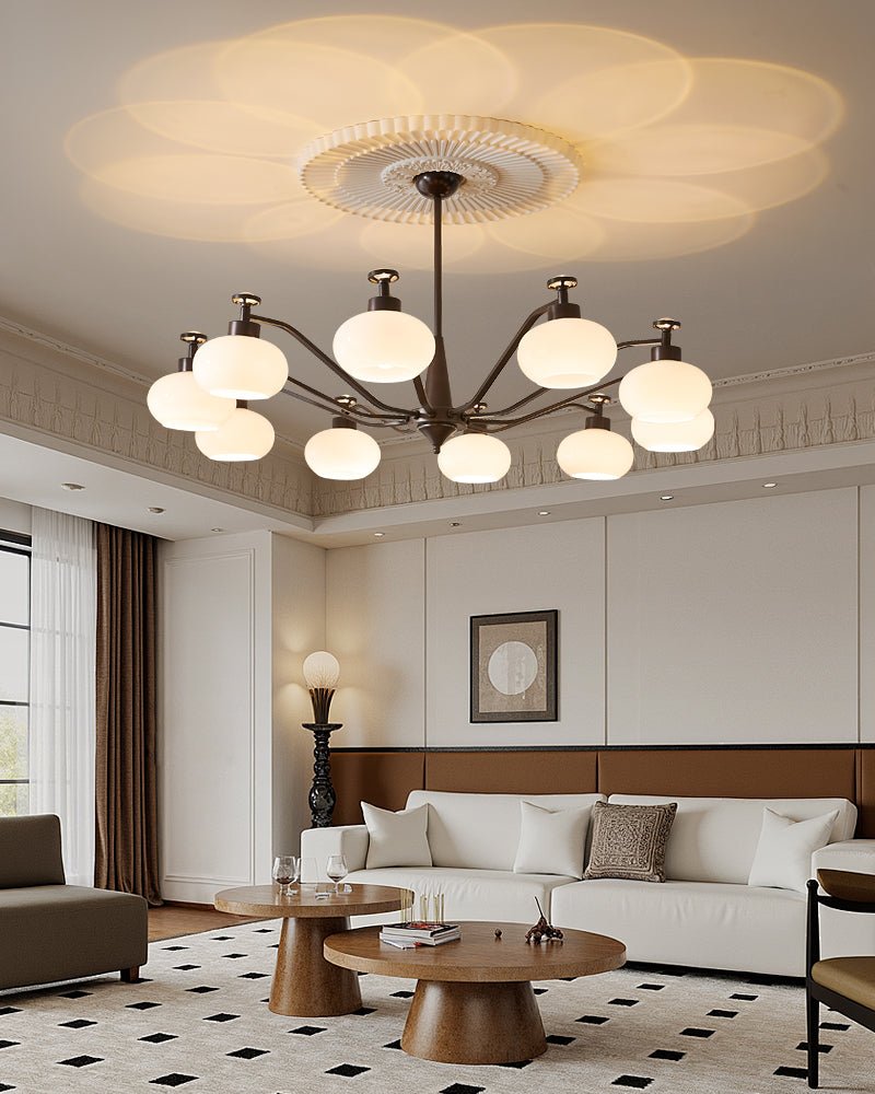 Althaen Elegance Vintage Glass Chandelier-Neutral Decor