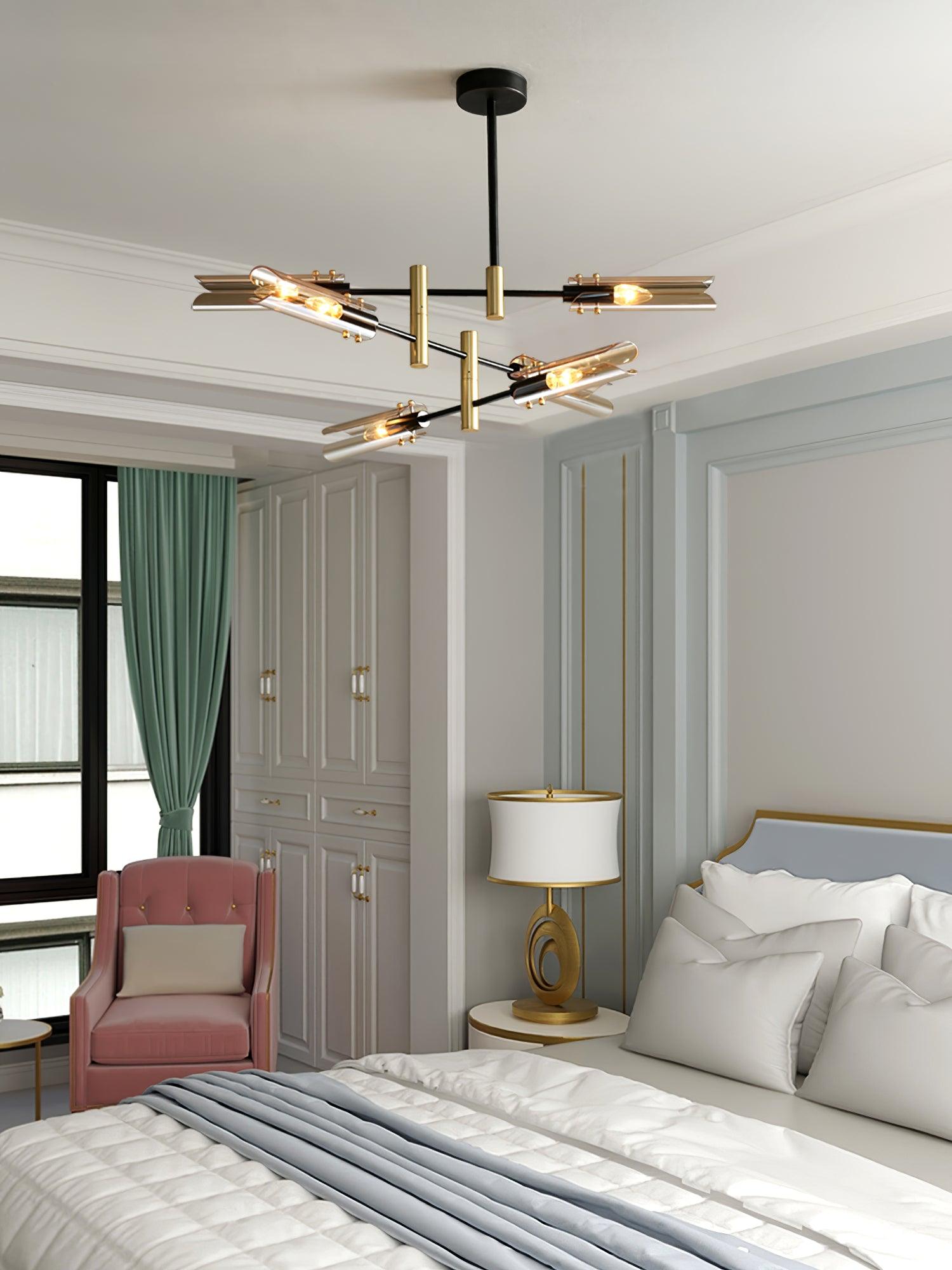 Eloz Chandelier Double 6-Light Modern-Neutral Decor