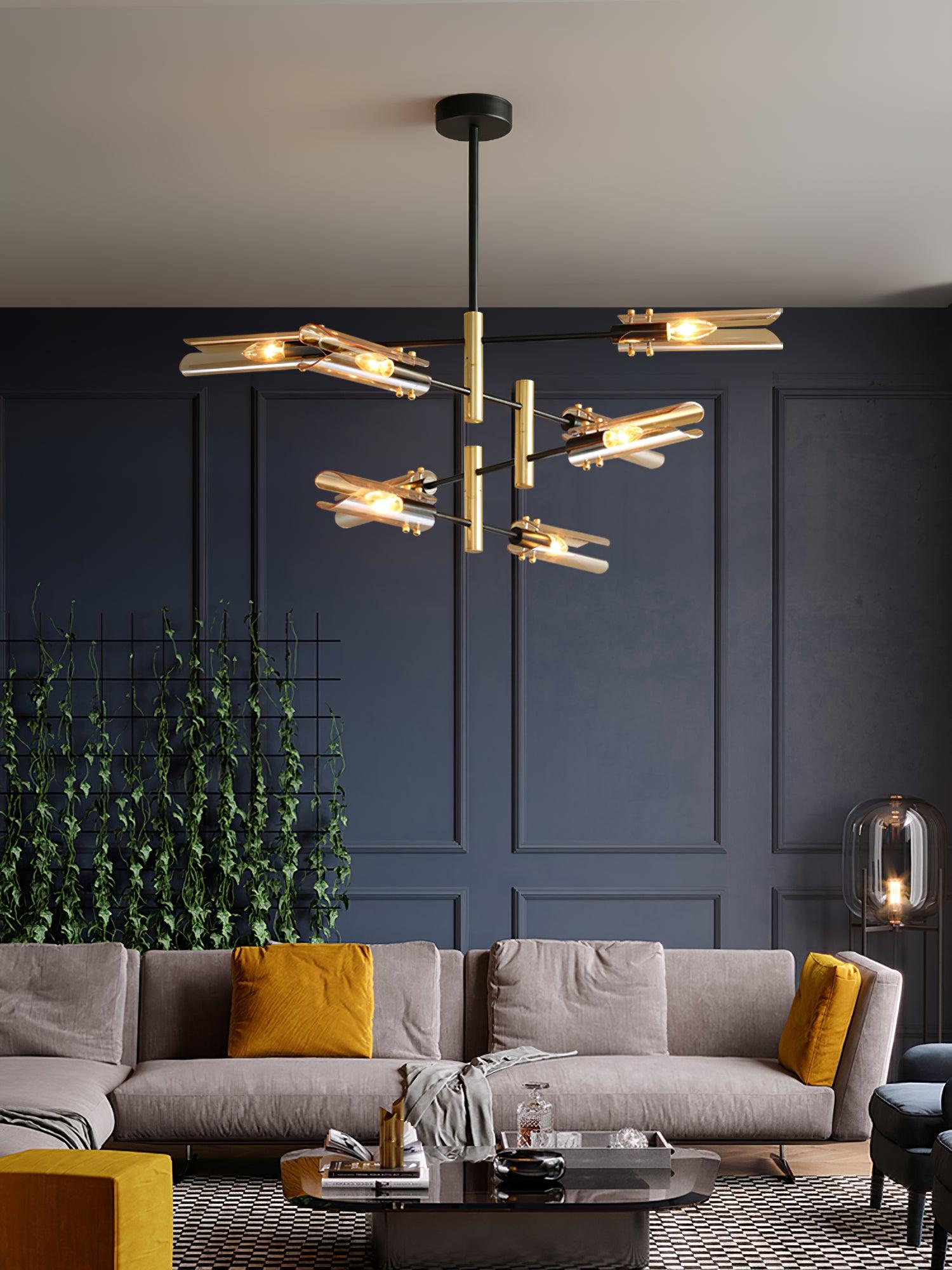 Eloz Chandelier Double 6-Light Modern-Neutral Decor