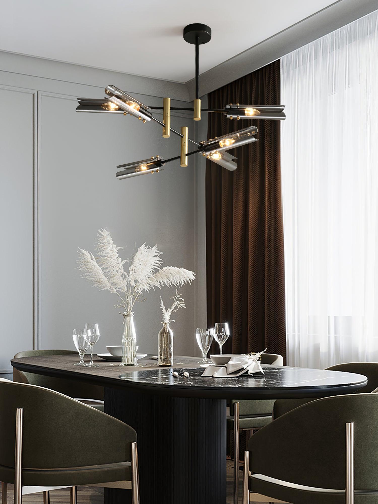 Eloz Chandelier Double 6-Light Modern-Neutral Decor