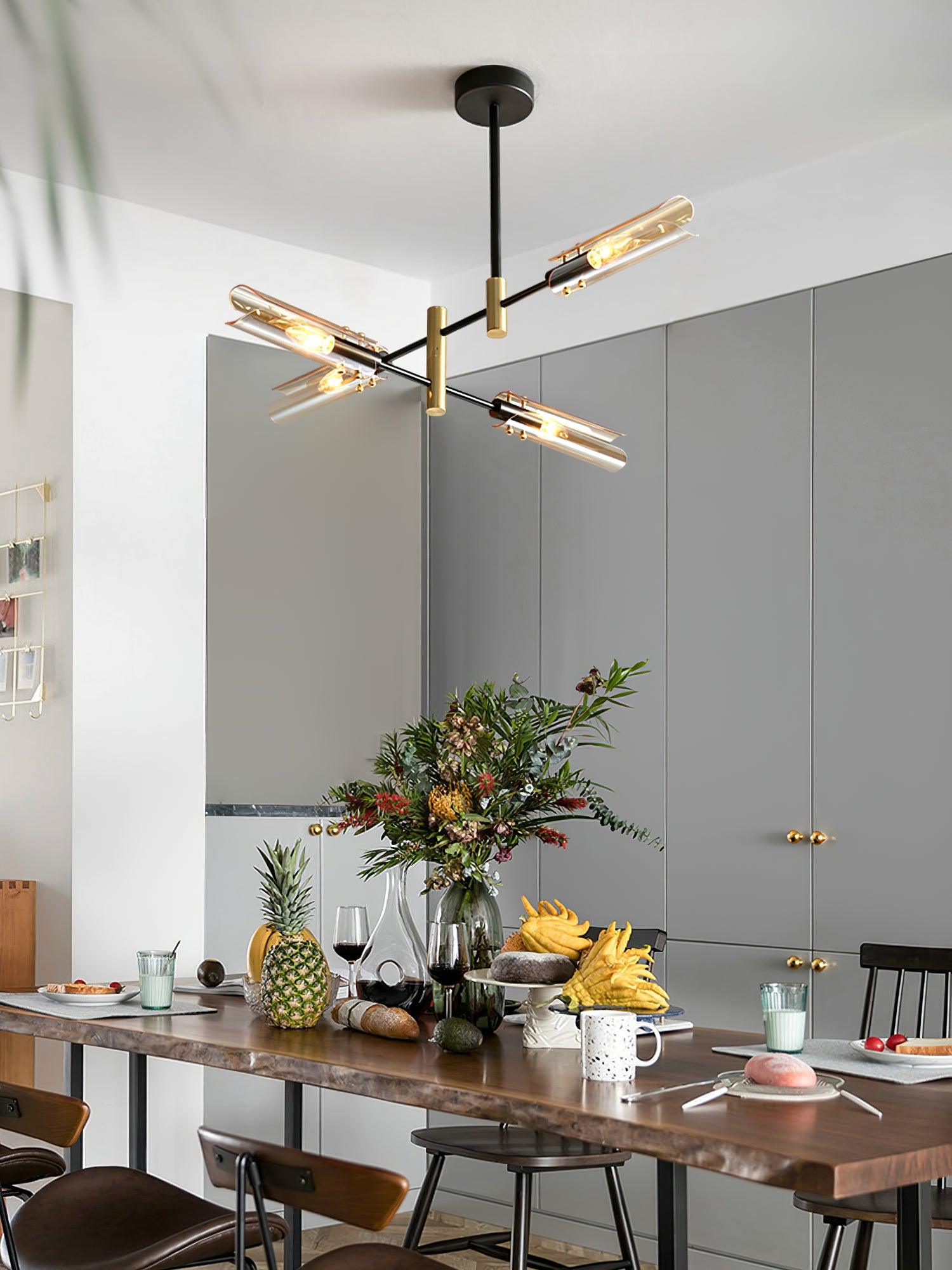 Eloz Chandelier Double 6-Light Modern-Neutral Decor